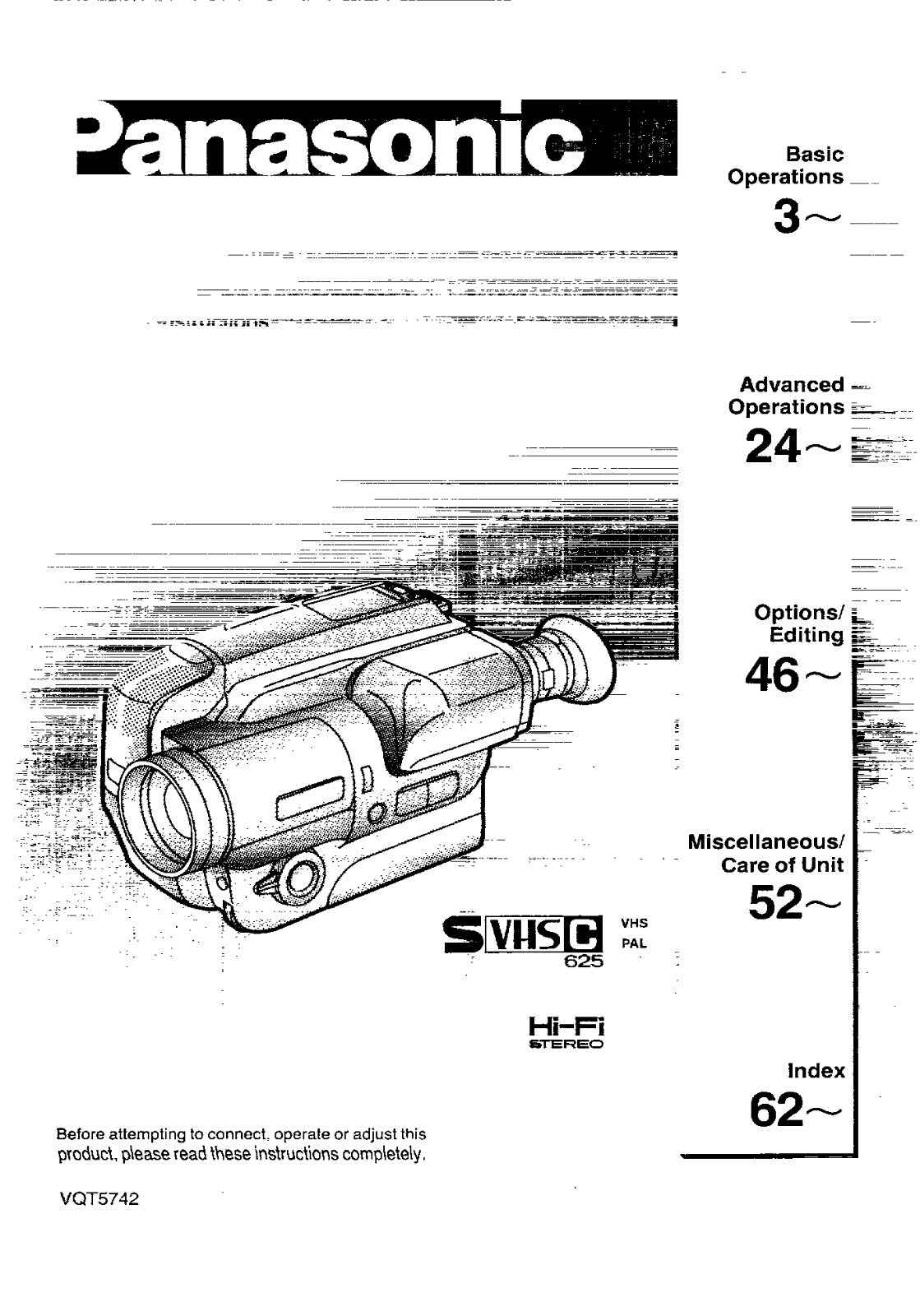 Panasonic NV-S90B User Manual