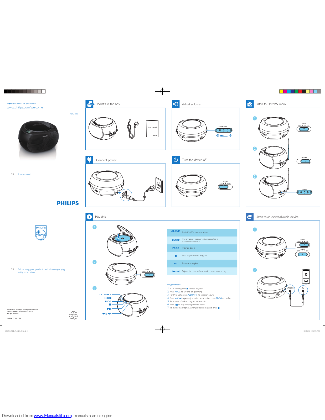 Philips ARG300/77, ARG300 User Manual