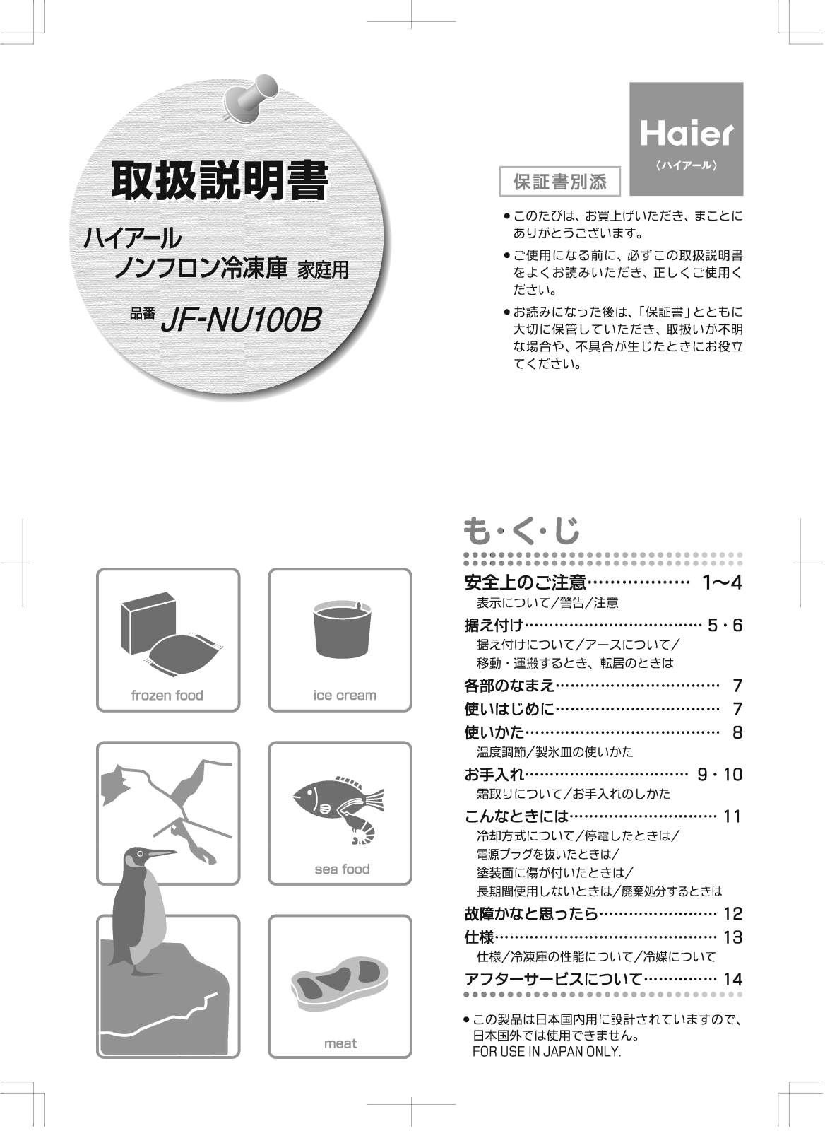 Haier JF-NU100B User Manual