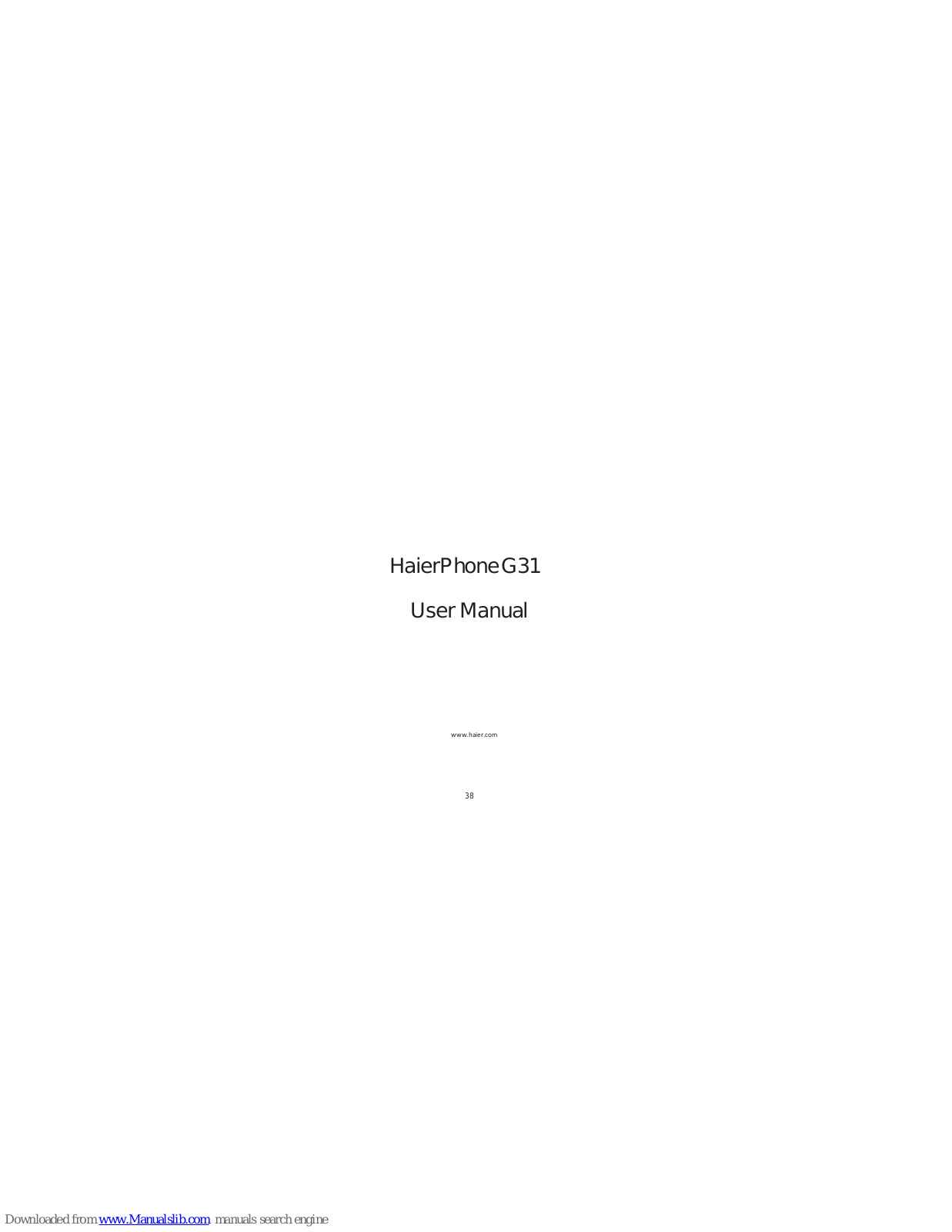 Haier HaierPhone G31 User Manual