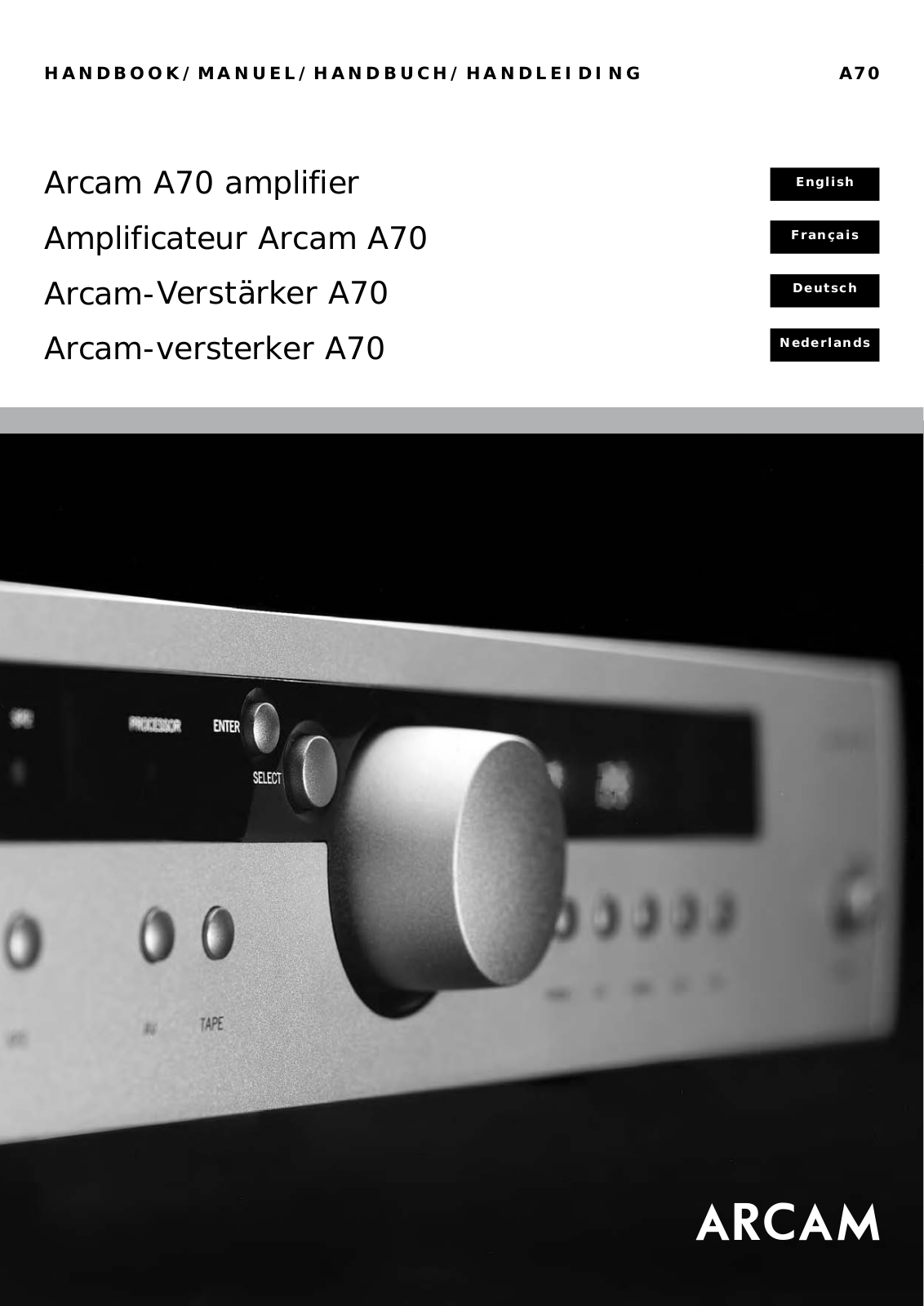 Arcam Amplifer A70 User Manual