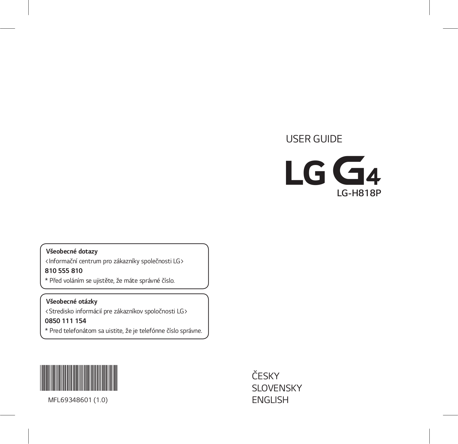 LG LGH818P Owner’s Manual