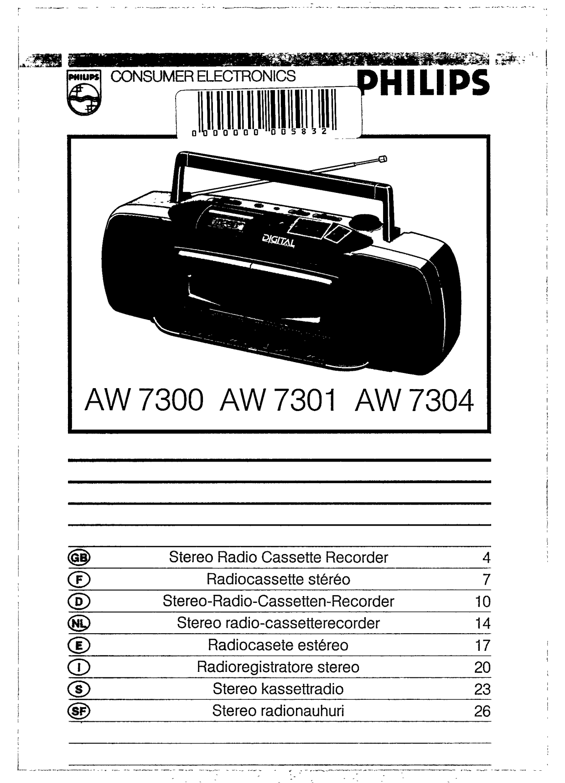 Philips AW7304/00, AW7304, AW7301/19 User Manual