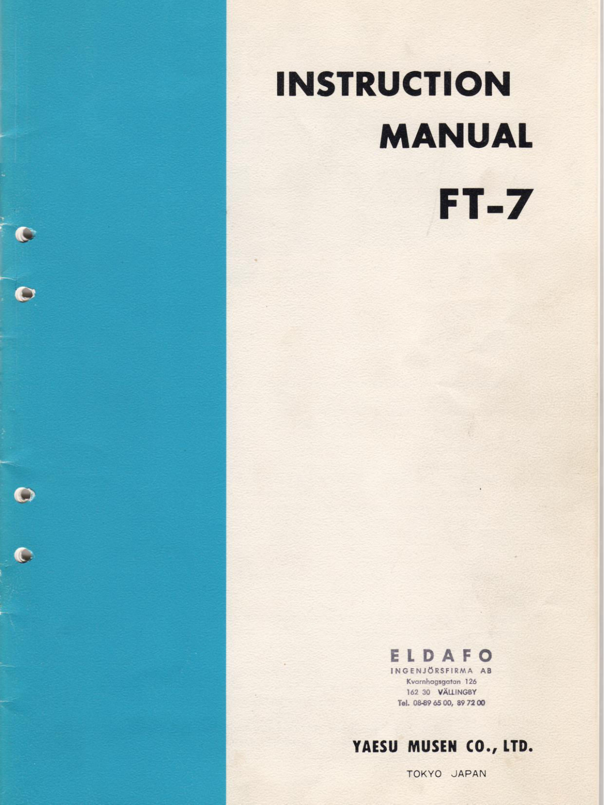YAESU FT-7 User guide - ManualMachine.com