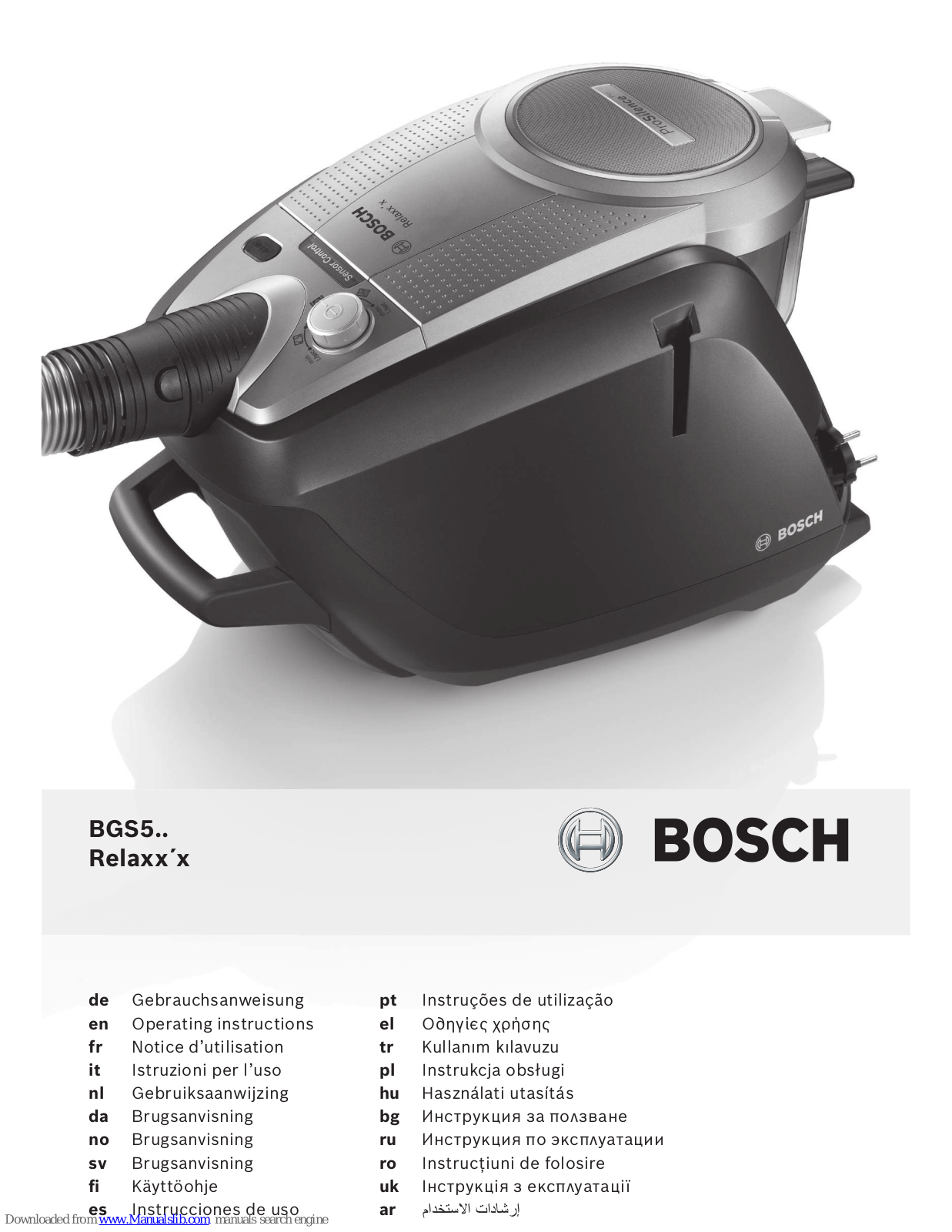 Bosch BGS52242GB, BGS52200GB, BGL35, Free'e GL50, Relaxx'x BGS5 Operating Instructions Manual