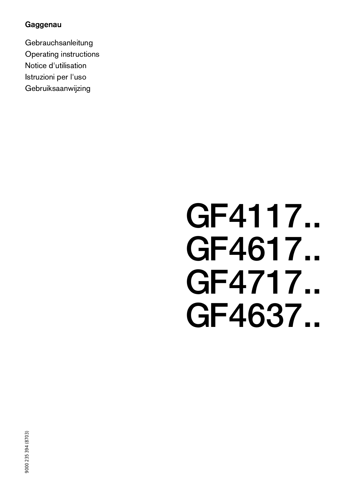 Gaggenau RF 463-202, RF 463-203 User Manual