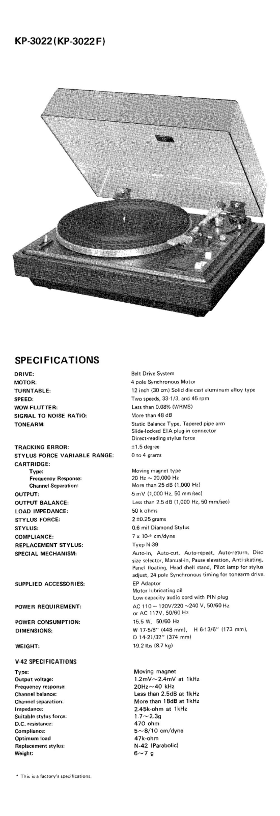 Kenwood KP-3022 Brochure