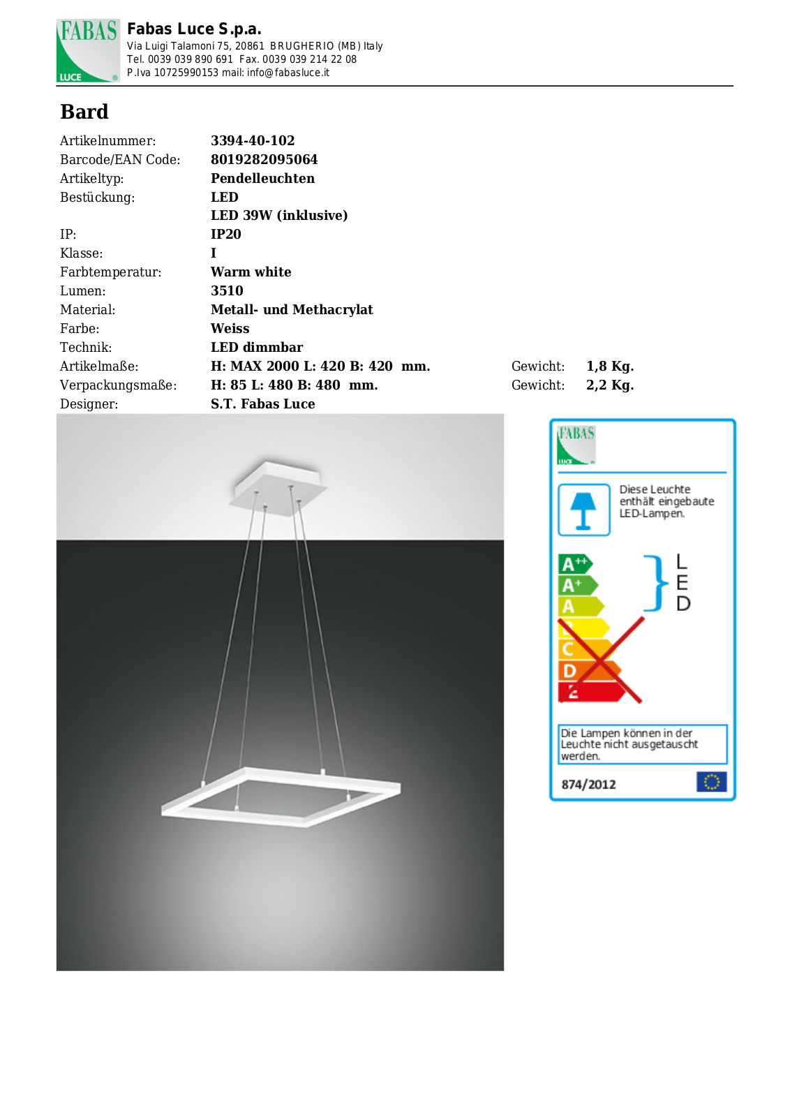 Bard 3394-40-102 User Manual