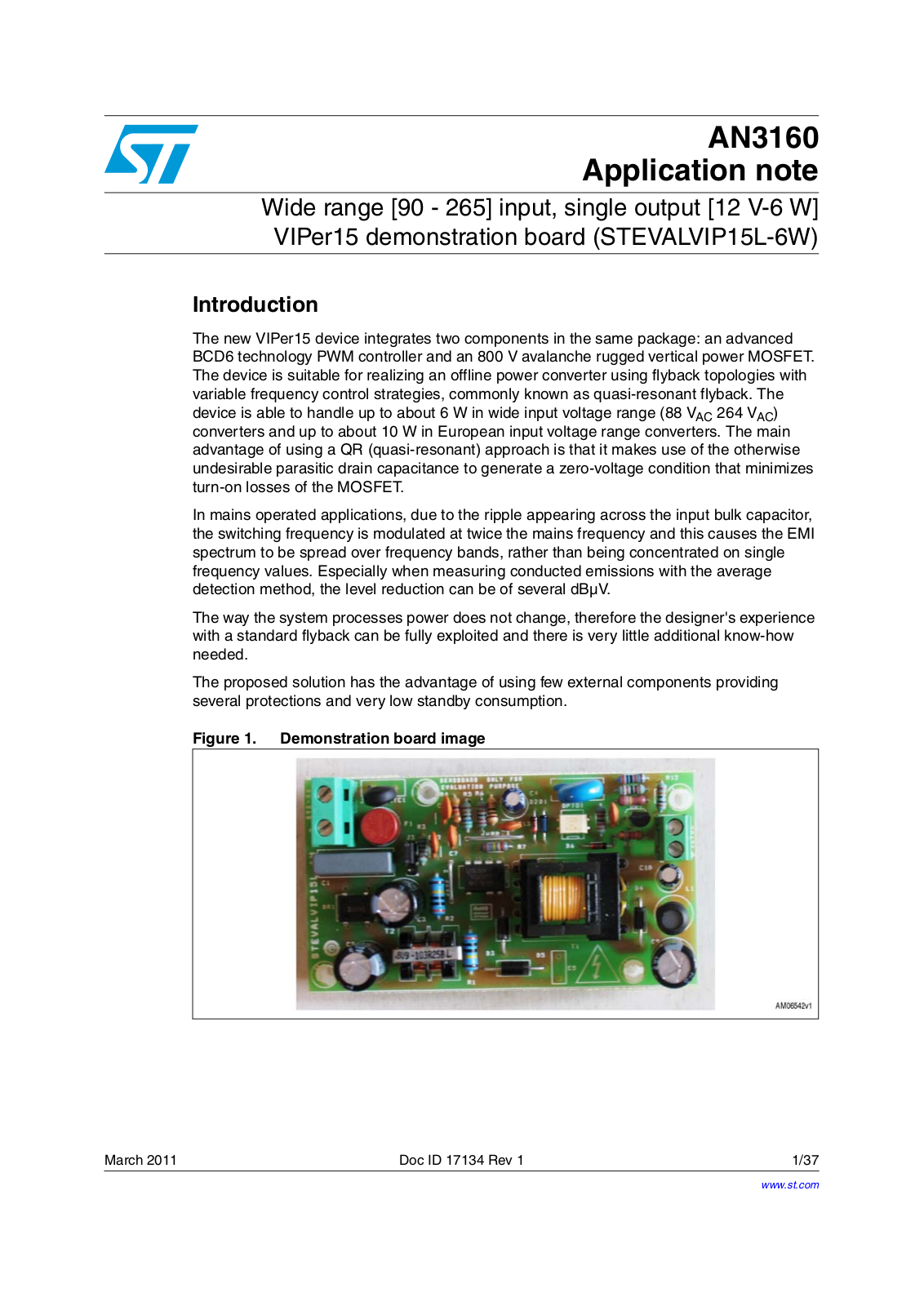 ST AN3160 APPLICATION NOTE