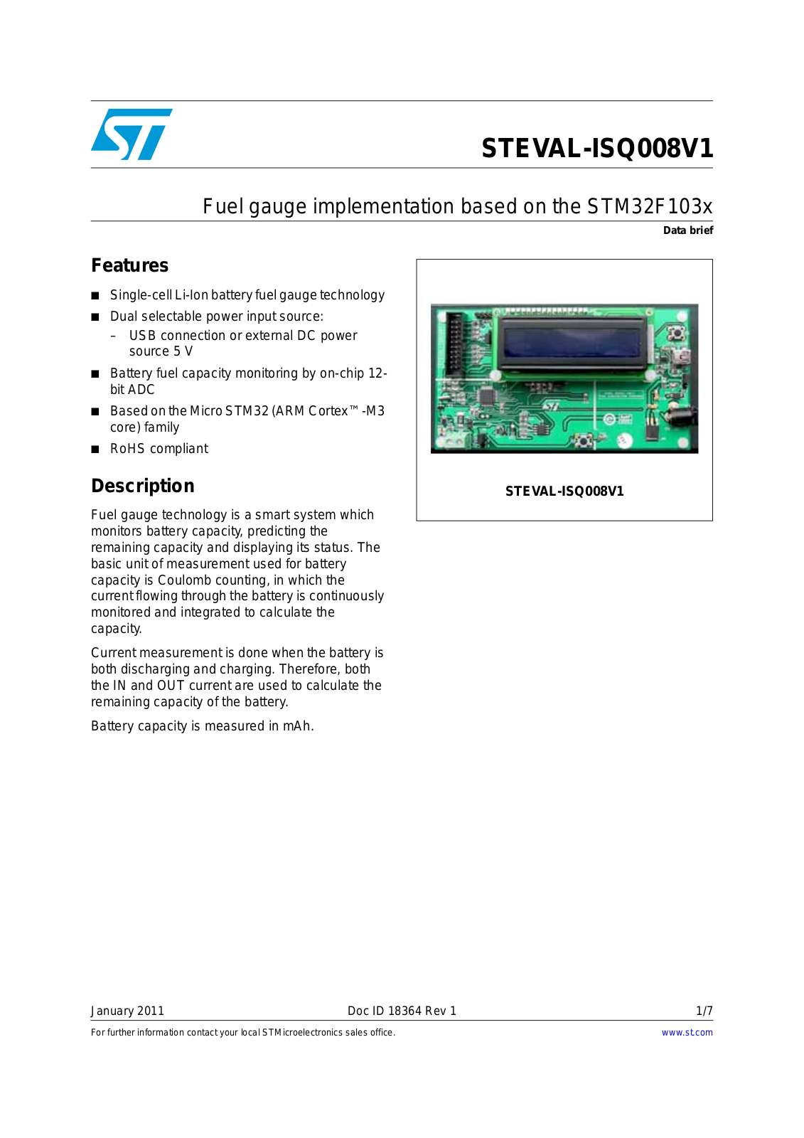 ST ISQ008V1 User Manual