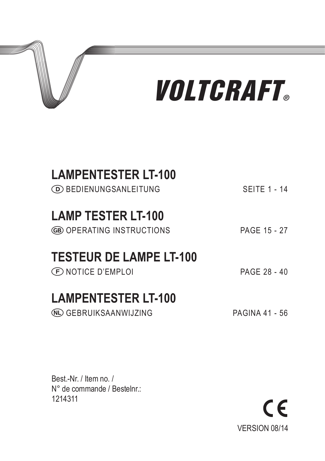 VOLTCRAFT LT-100 User guide