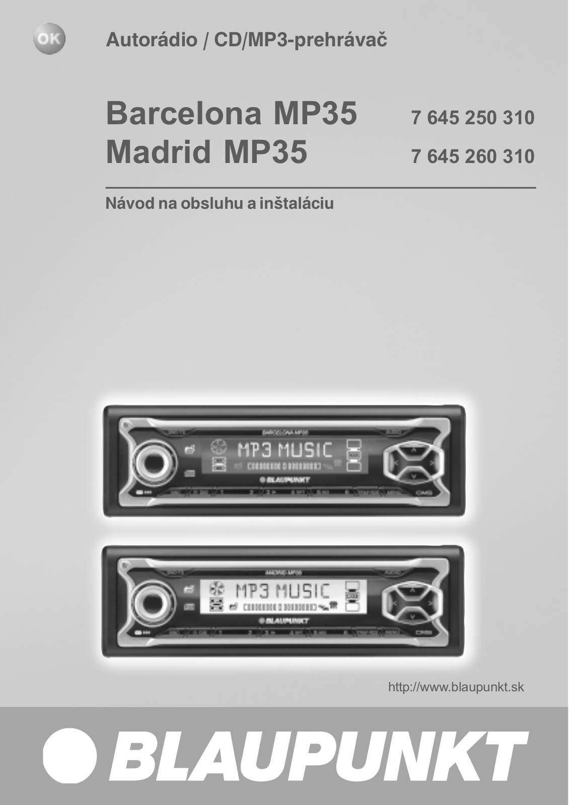 Blaupunkt BARCELONA MP35, MADRID MP35 User Manual