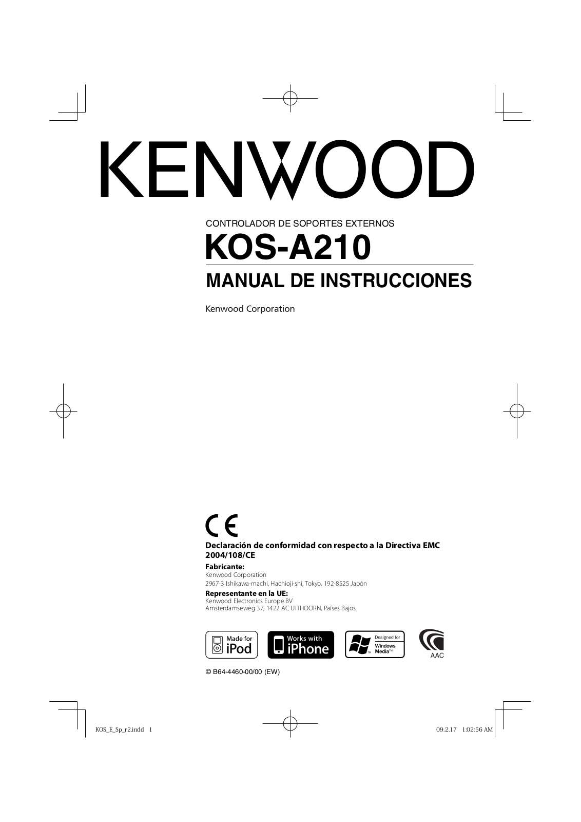 Kenwood KOS-A210 User Manual