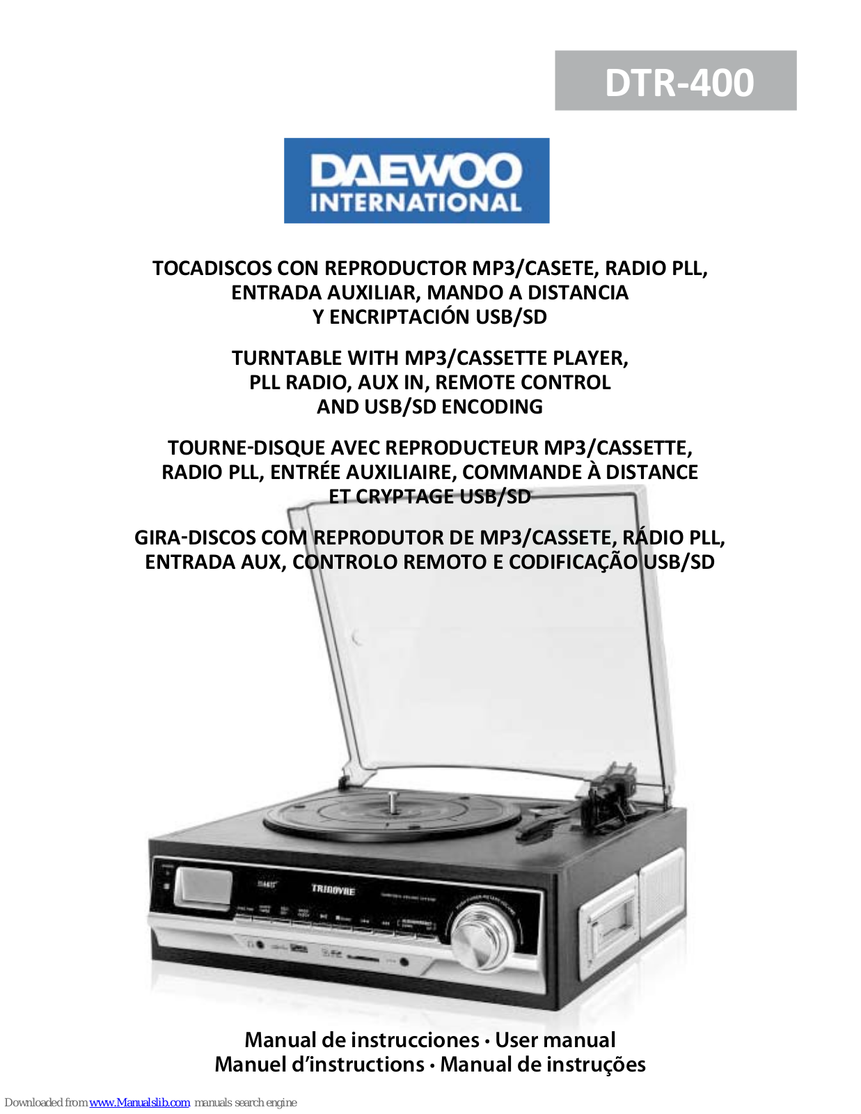 Daewoo DTR-400 User Manual