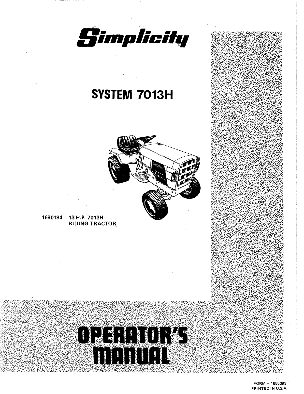 Simplicity System 7013H User Manual