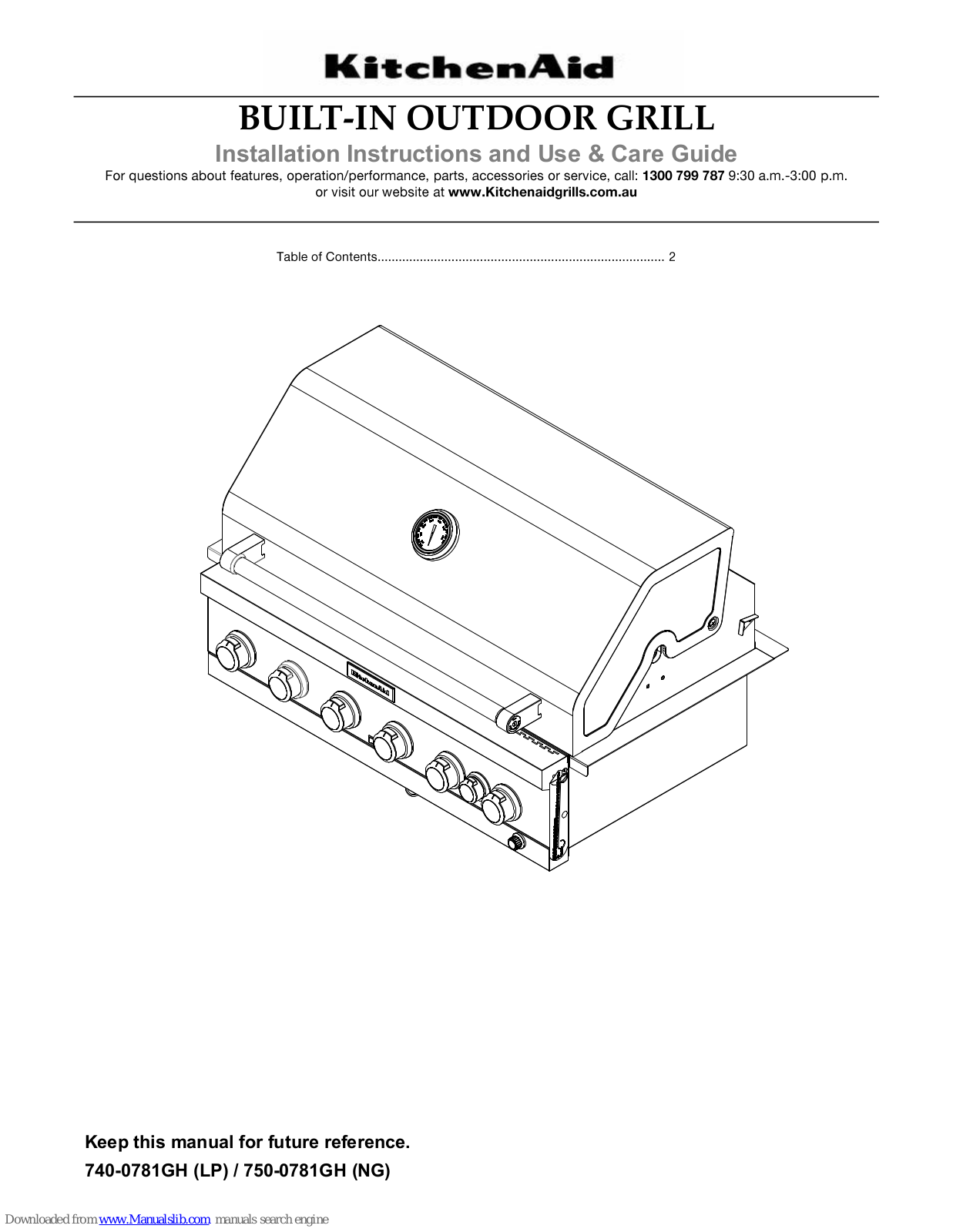 KitchenAid 740-0781GH, 750-0781GH Installation Instructions And Use & Care Manual