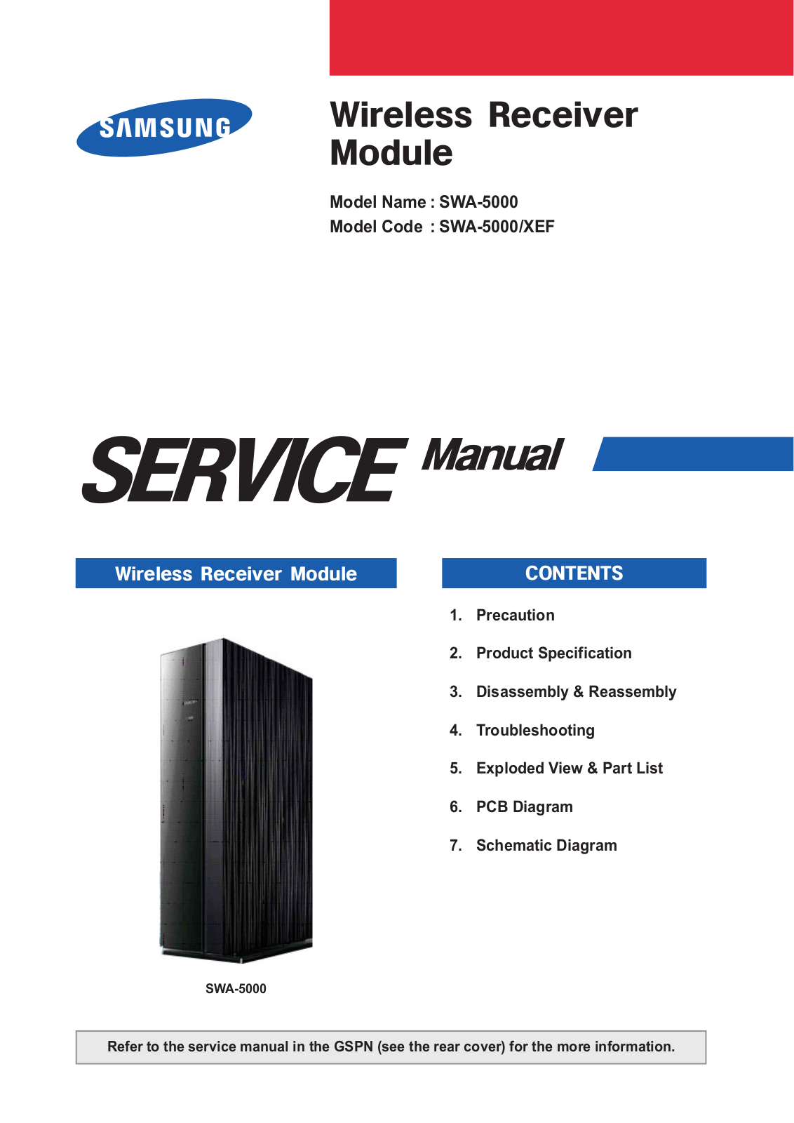 Samsung SWA-5000 Service manual