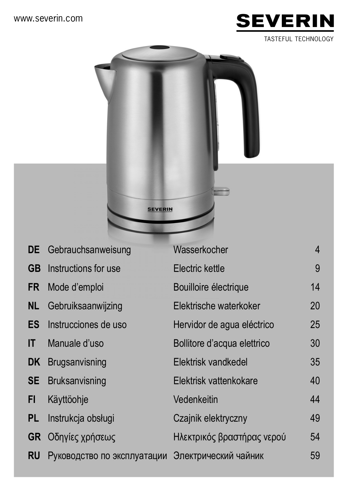 Severin WK 3497 User Manual