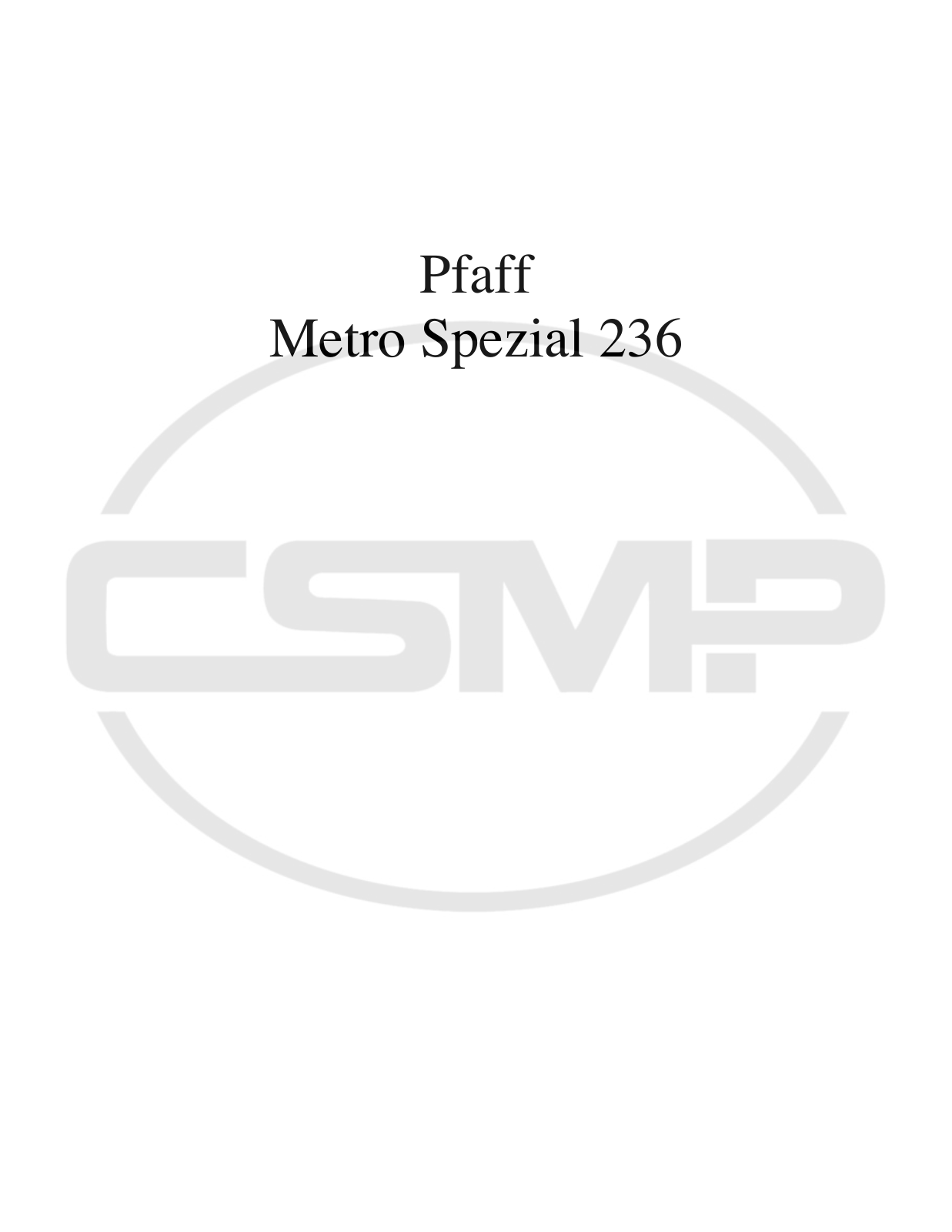 Metro Spezial 236 Parts Book