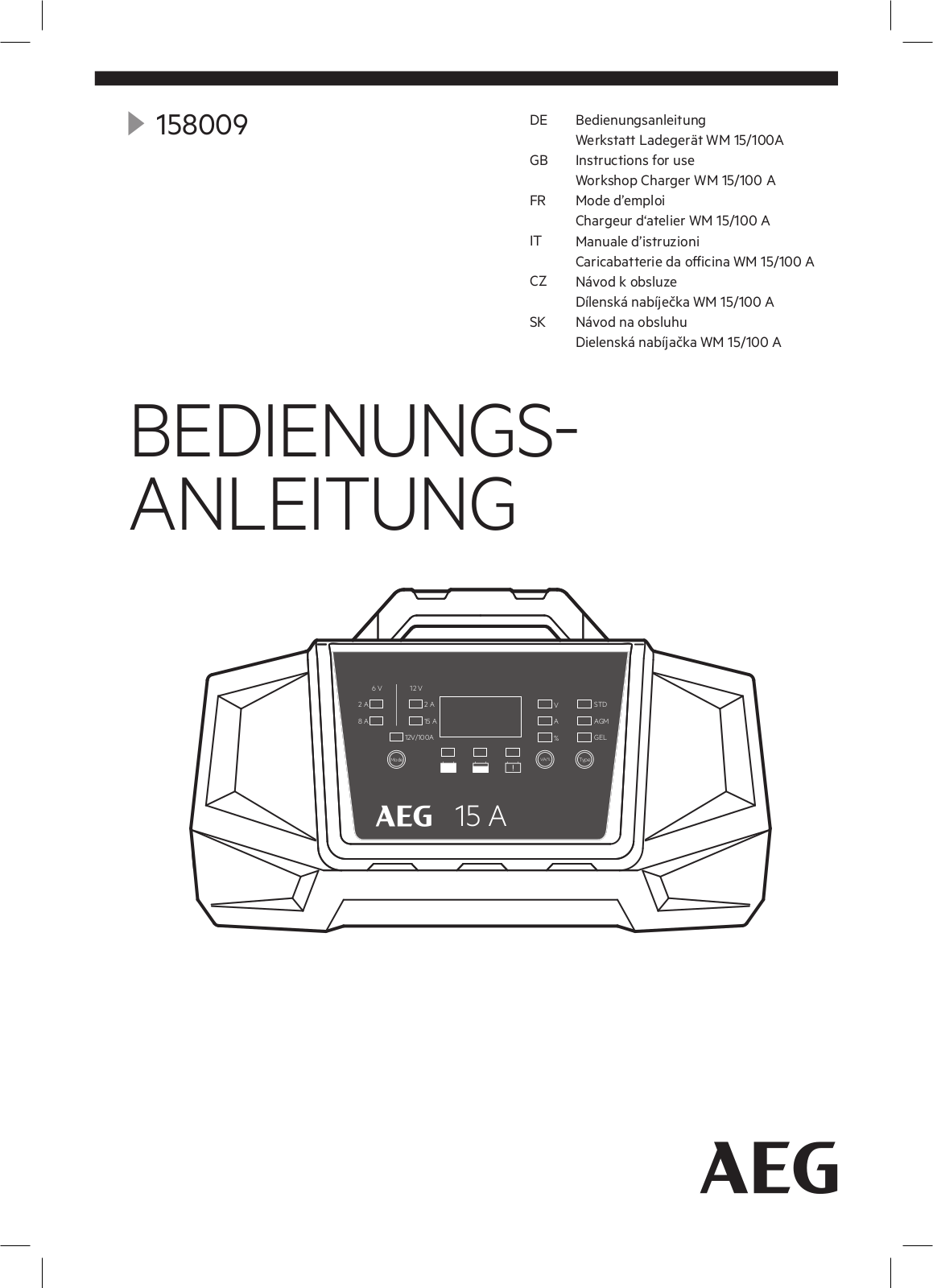 AEG 158009 operation manual