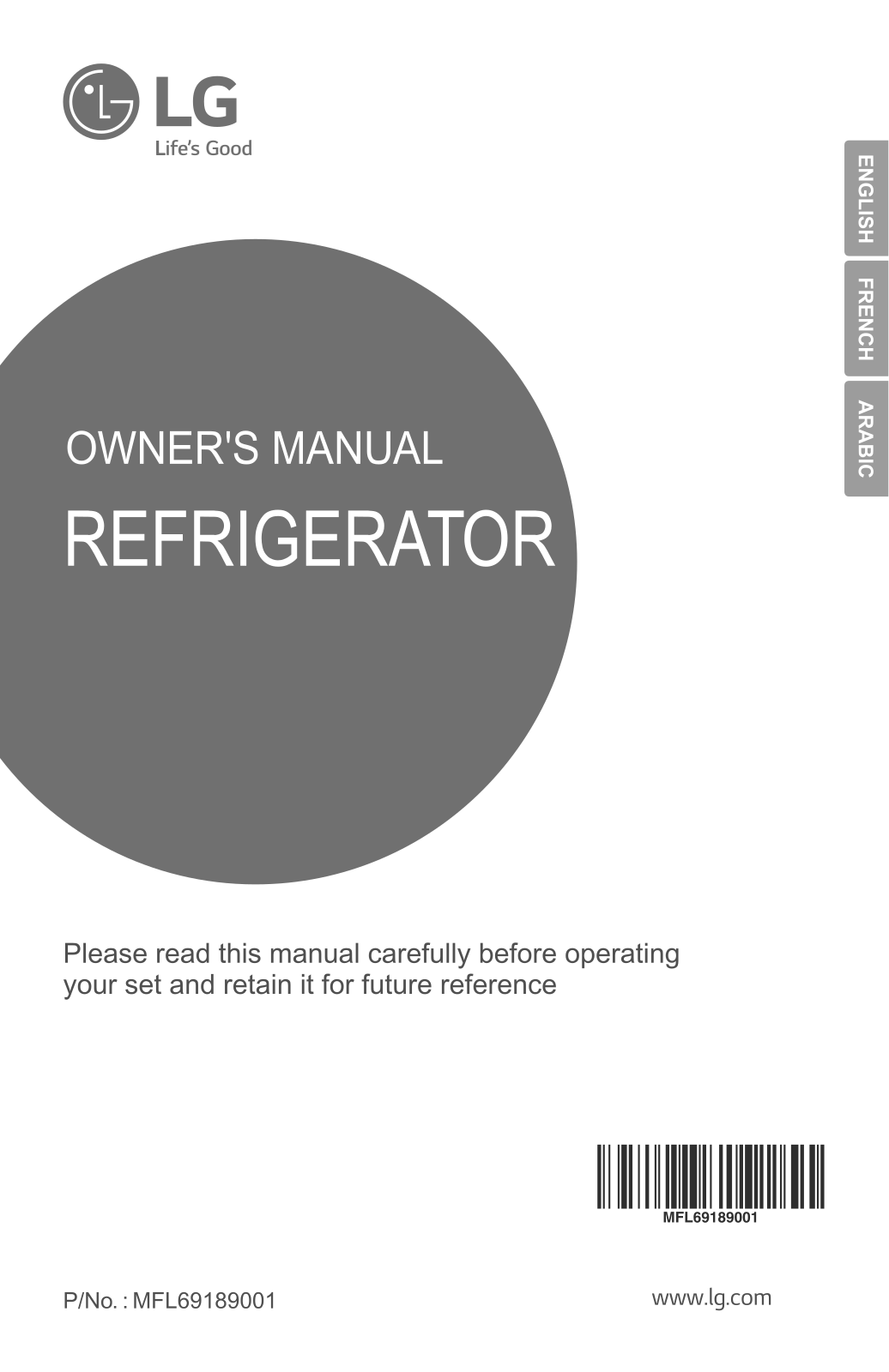 LG GR-305BLL Owner’s Manual