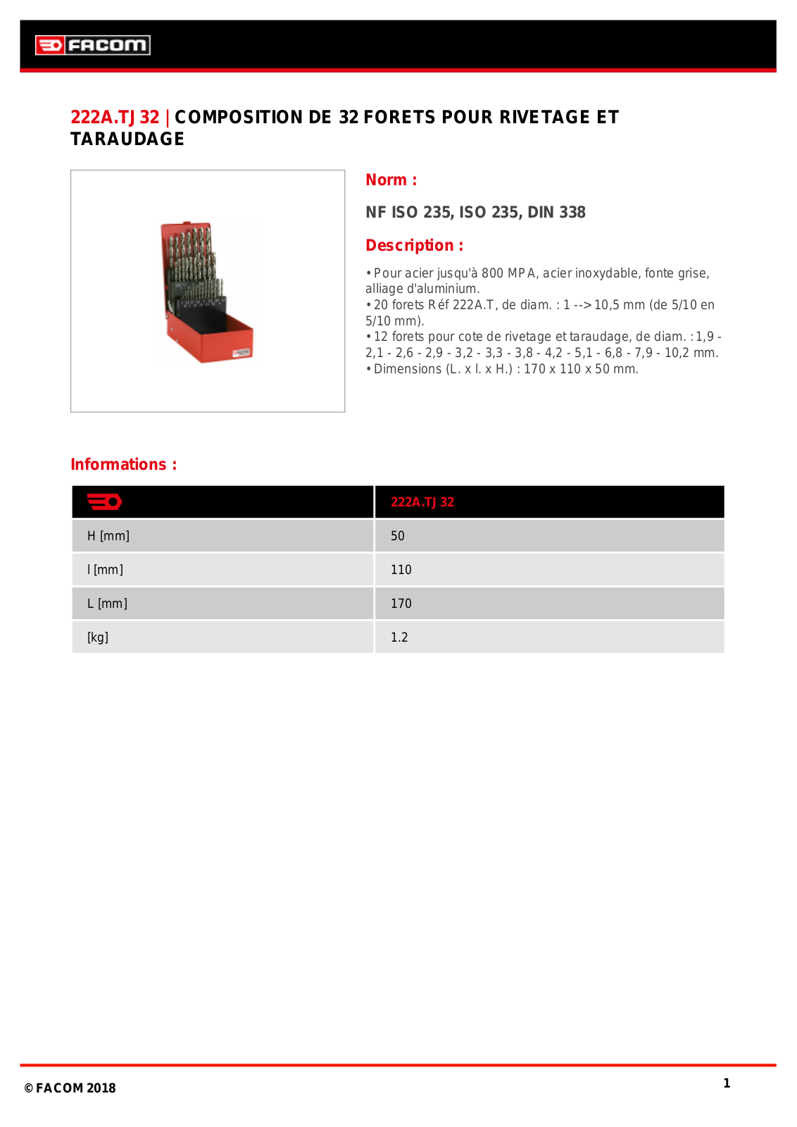 Facom 222A.TJ32 Specification - ManualMachine.com