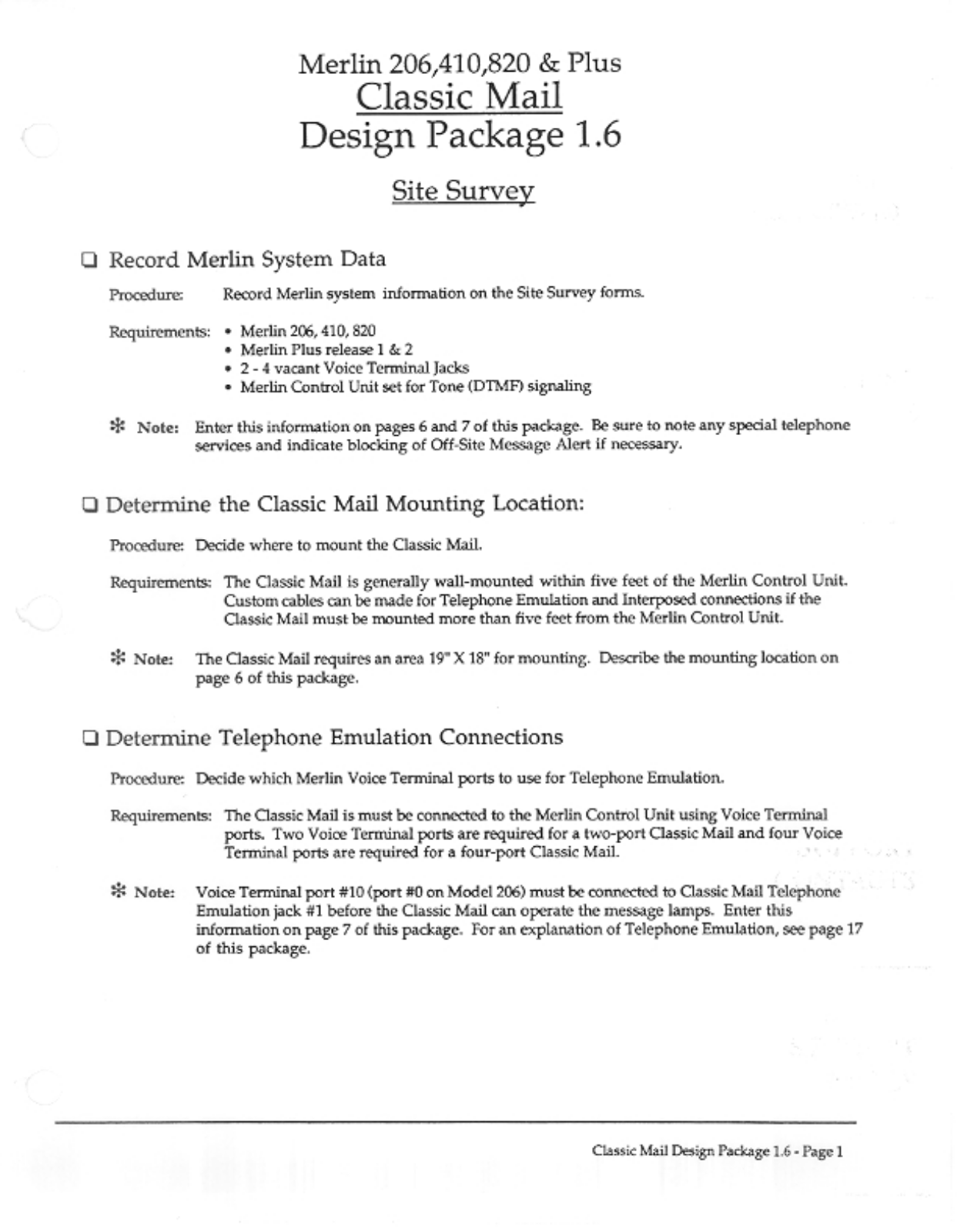 AT&T Classic Mail Design Package 1.6 User Manual