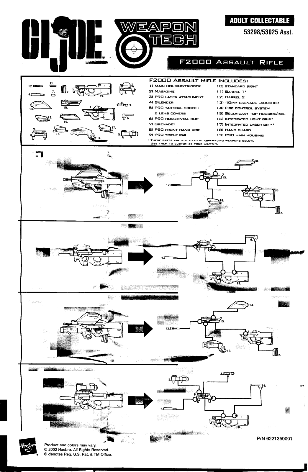HASBRO GI JOE Weapon Tech F2000 Assault Rifle User Manual
