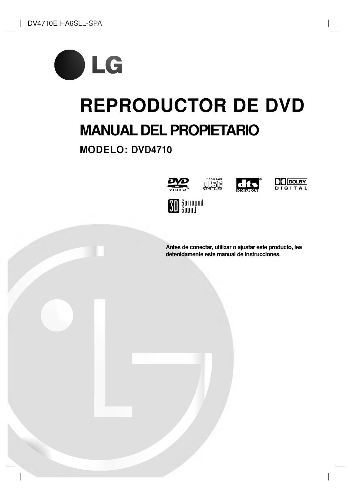 LG DV4710E User Manual