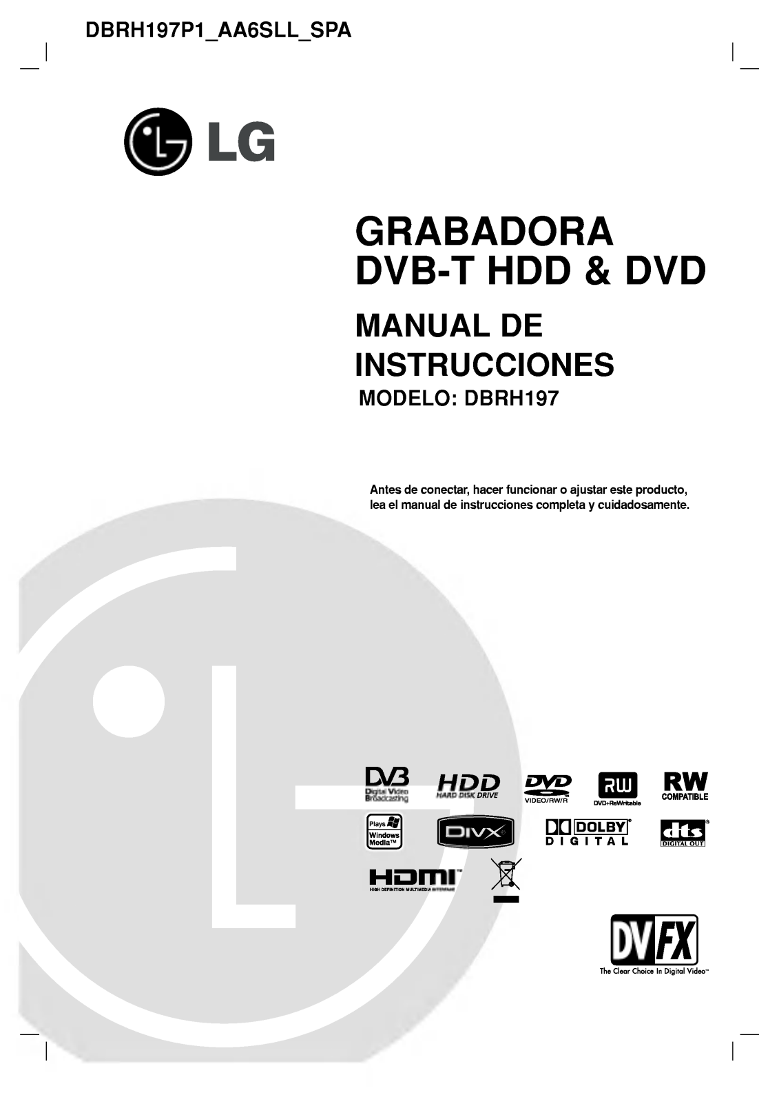 LG DBRH197P1 User Manual