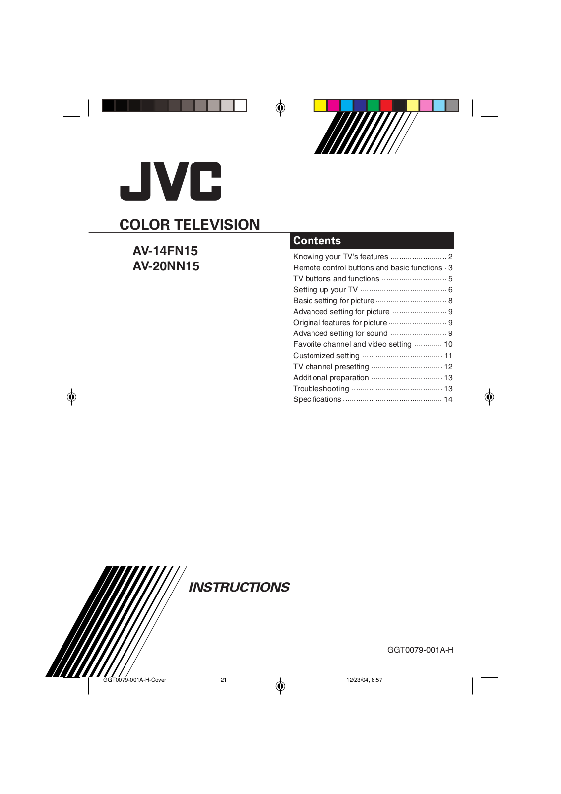 JVC AV-20NN15/P User Manual