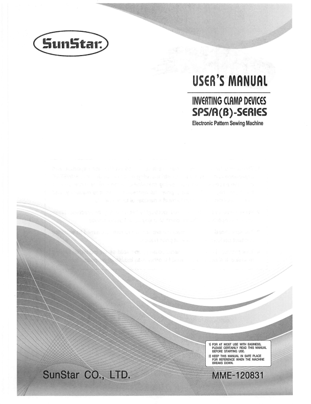 Sunstar SPS A-1306, SPS A-1811, SPS B-1507 User Manual