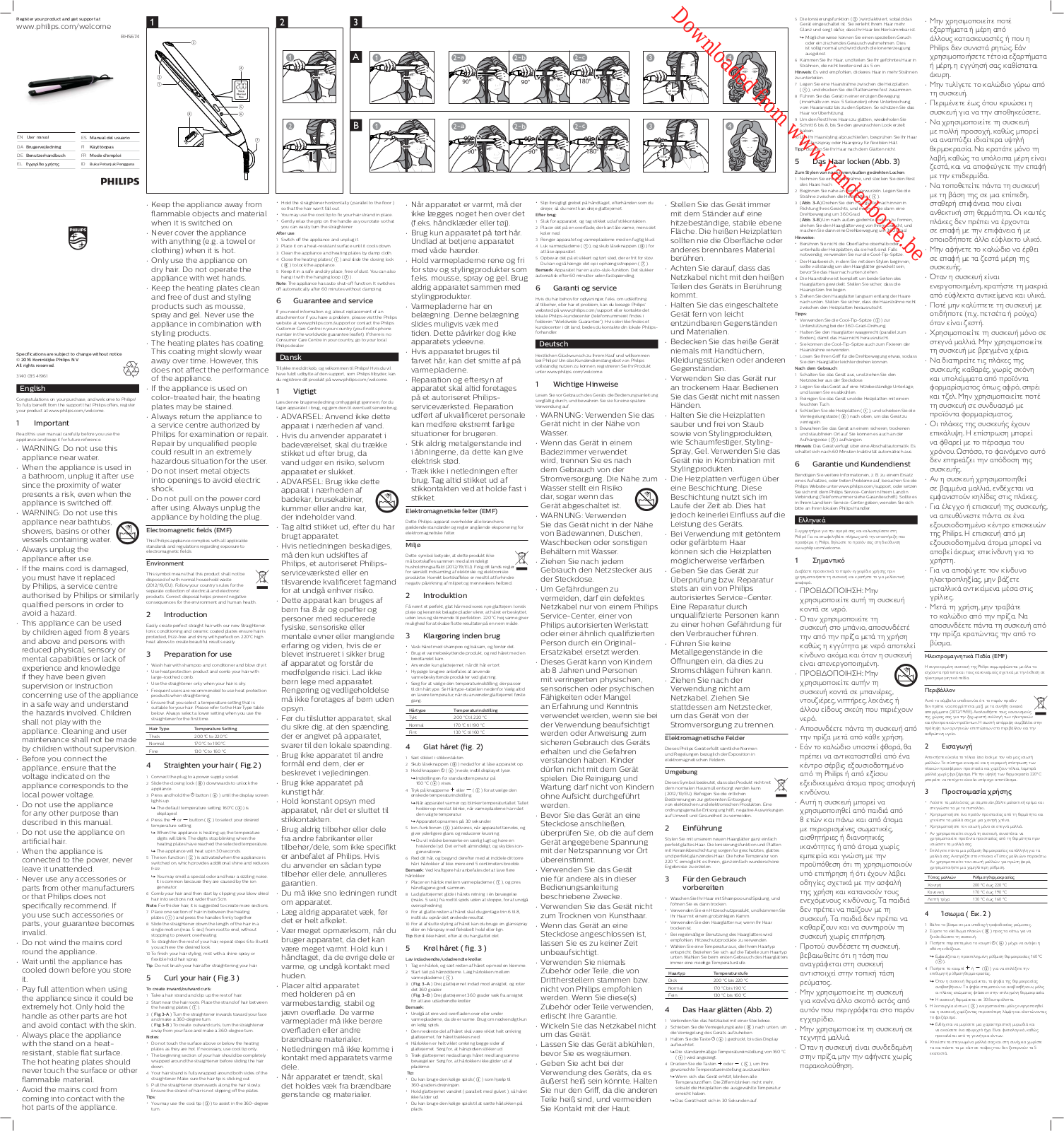 PHILIPS BHS674 User Manual