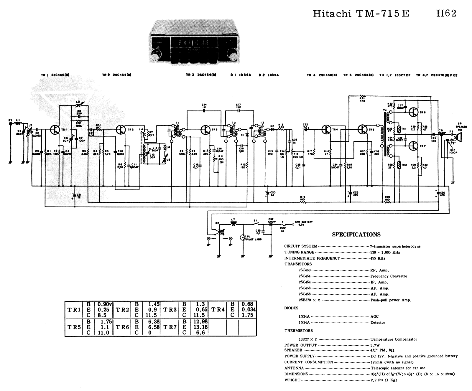 Hitachi TM-715E Cirquit Diagram