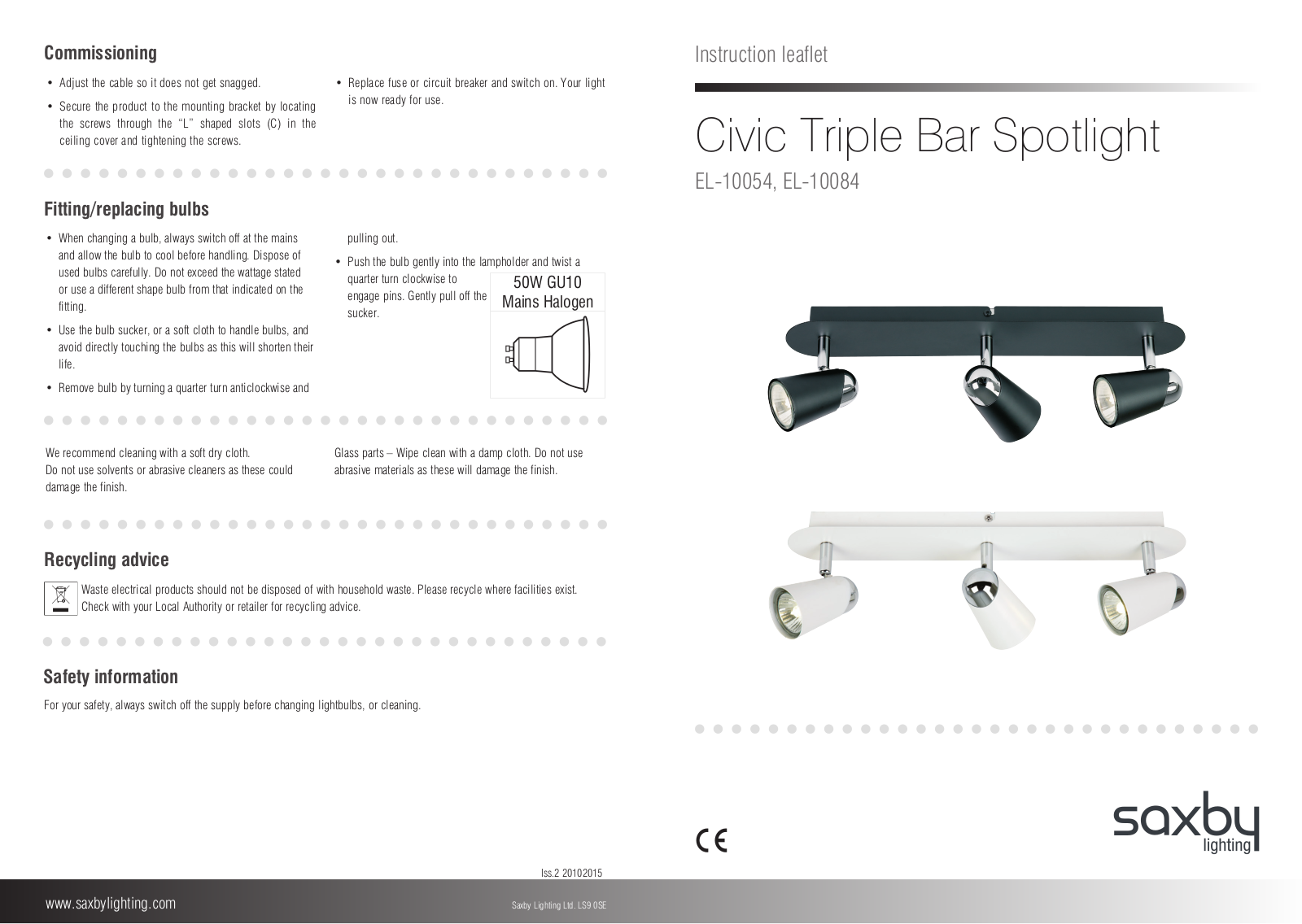 Endon Lighting EL-10054, EL-10084 Installation Instructions - ManualMachine.com