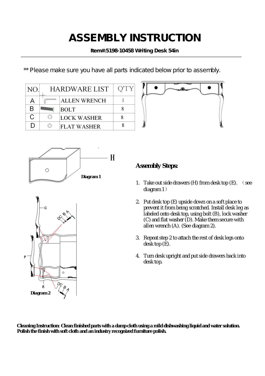 Hooker 5198-10458 Assembly Instructions - ManualMachine.com