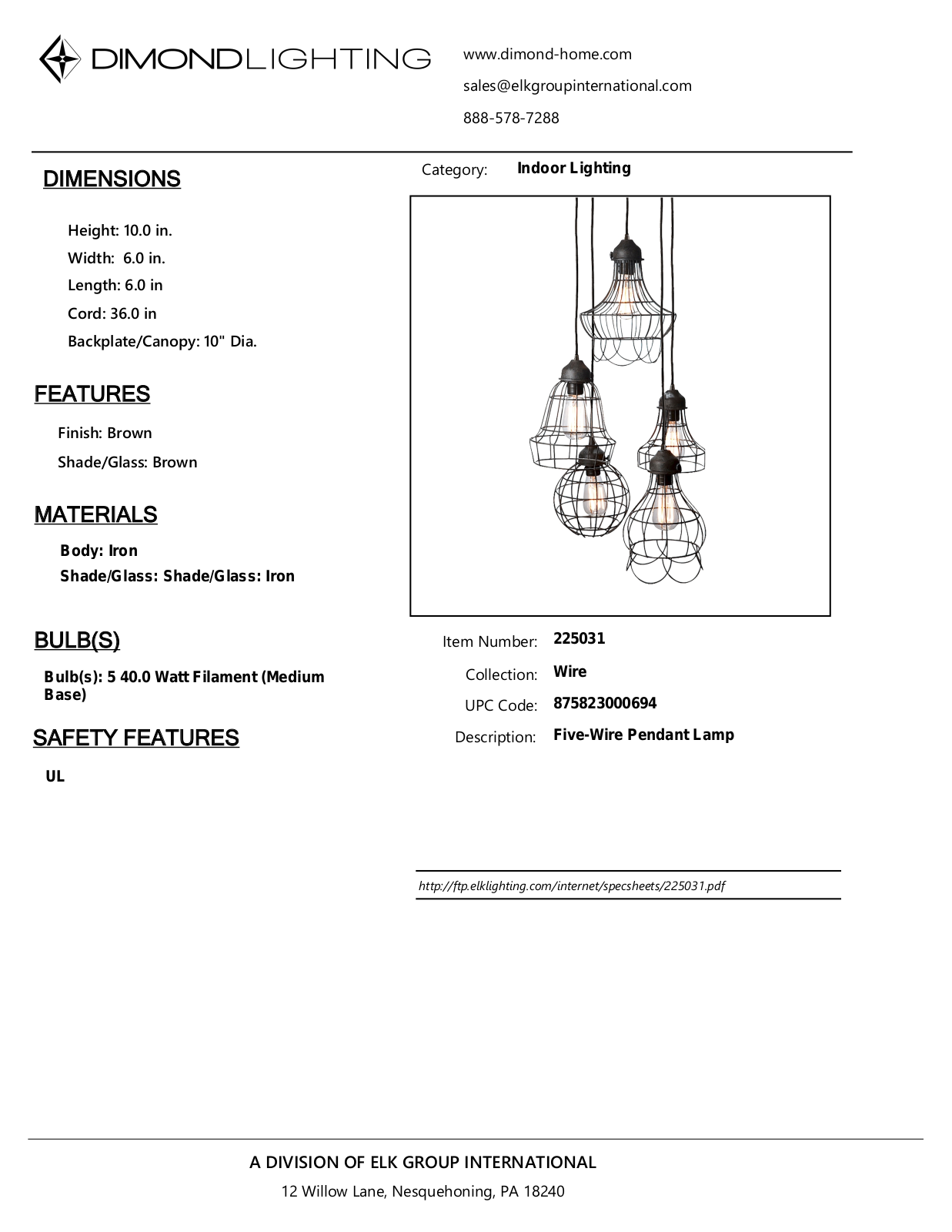 ELK Home 225031 User Manual