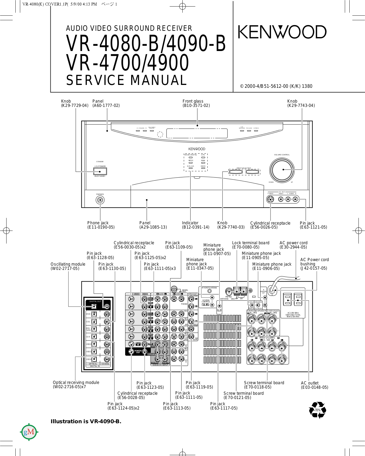 Kenwood VR-4080, VR-4090, VR-4700, VR-4900 Service manual