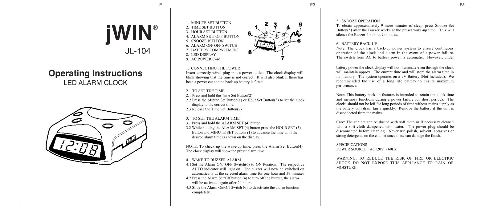 Jwin JL-104 User Manual