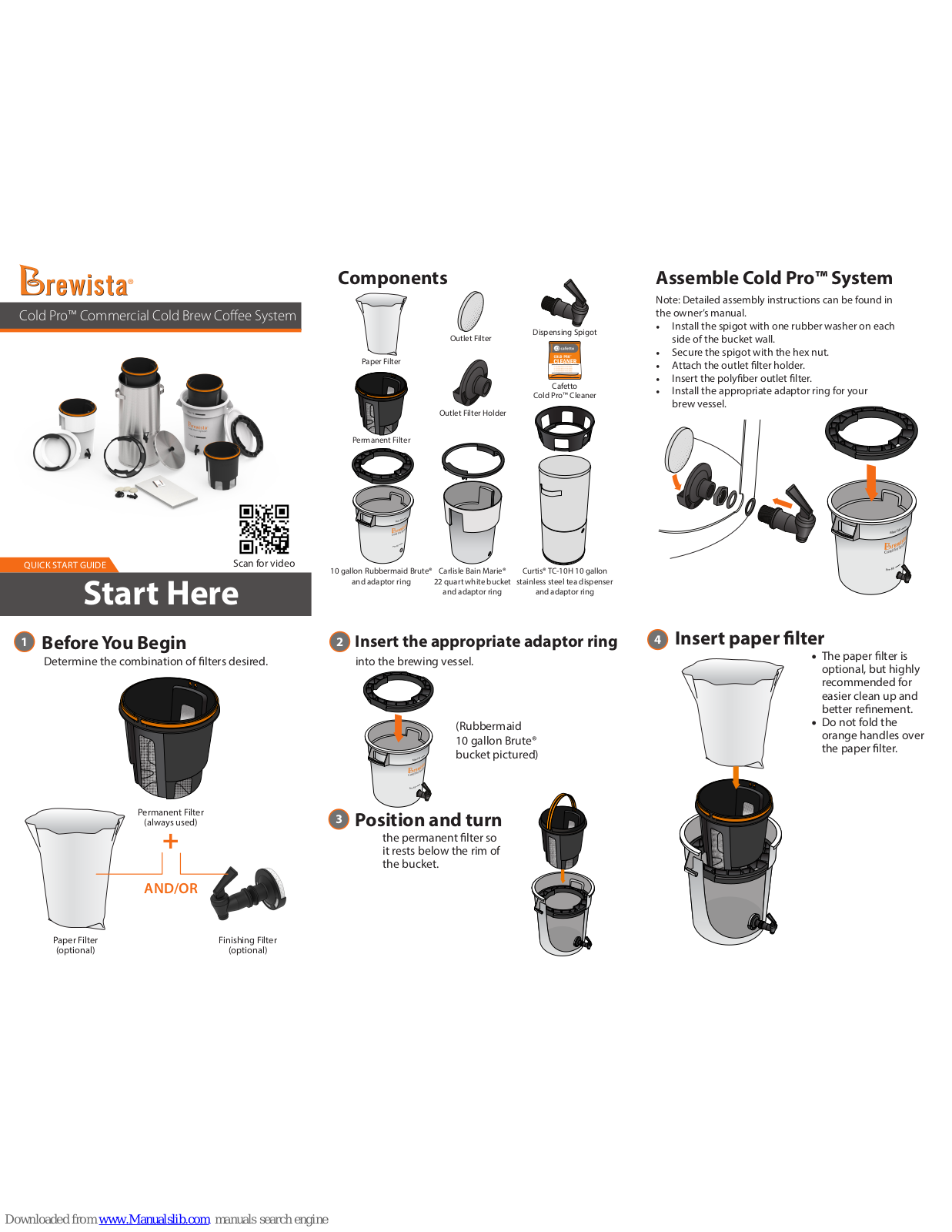 BREWISTA Cold Pro Quick Start Manuals - ManualMachine.com