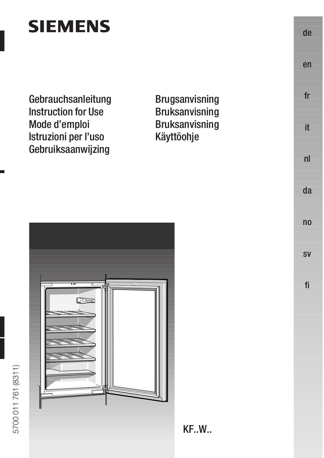 SIEMENS KF18WA43, KF20RA50, KF24LA40 User Manual