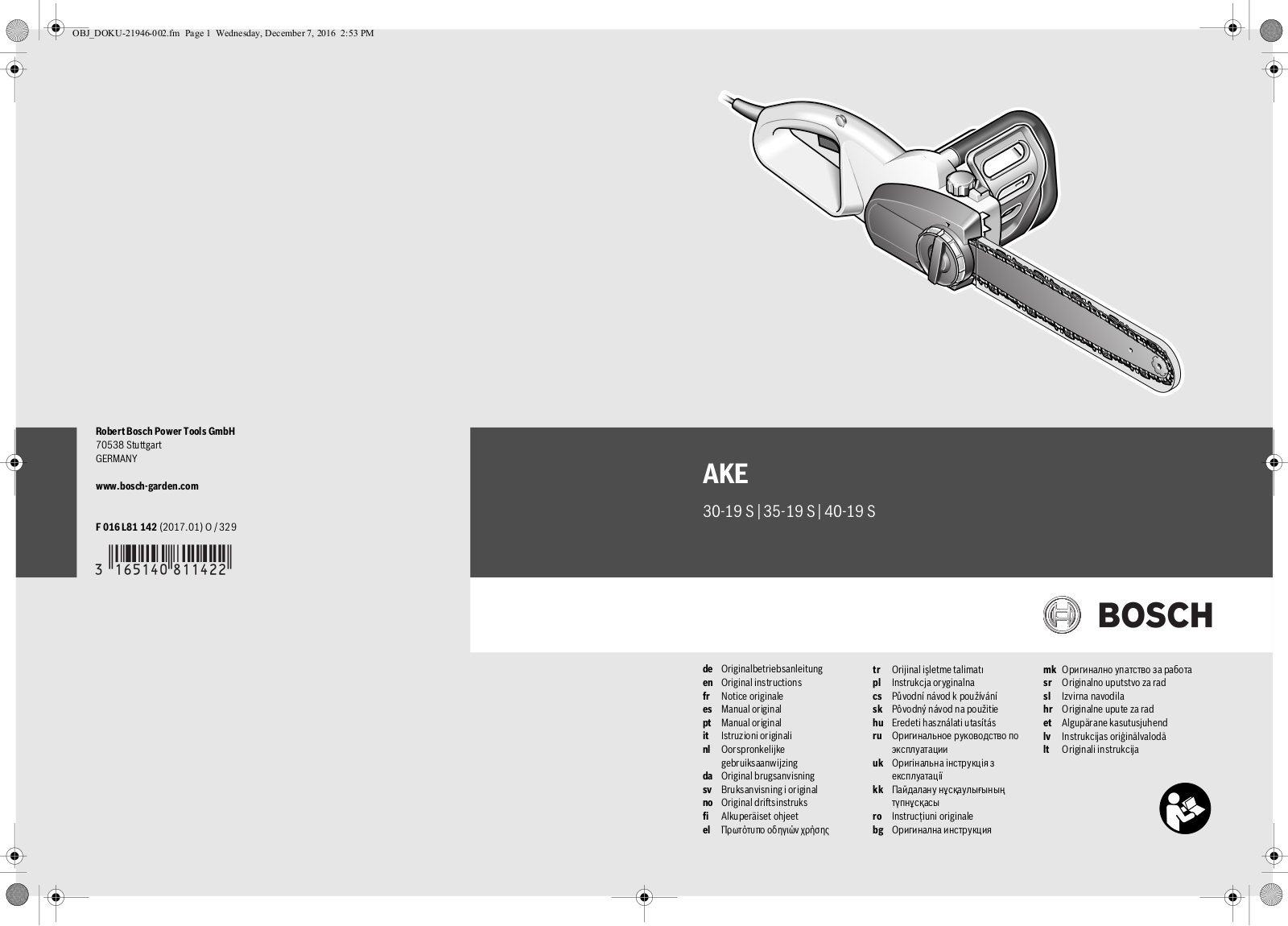 Bosch AKE 30-19 S, AKE  40-19 S Service Manual