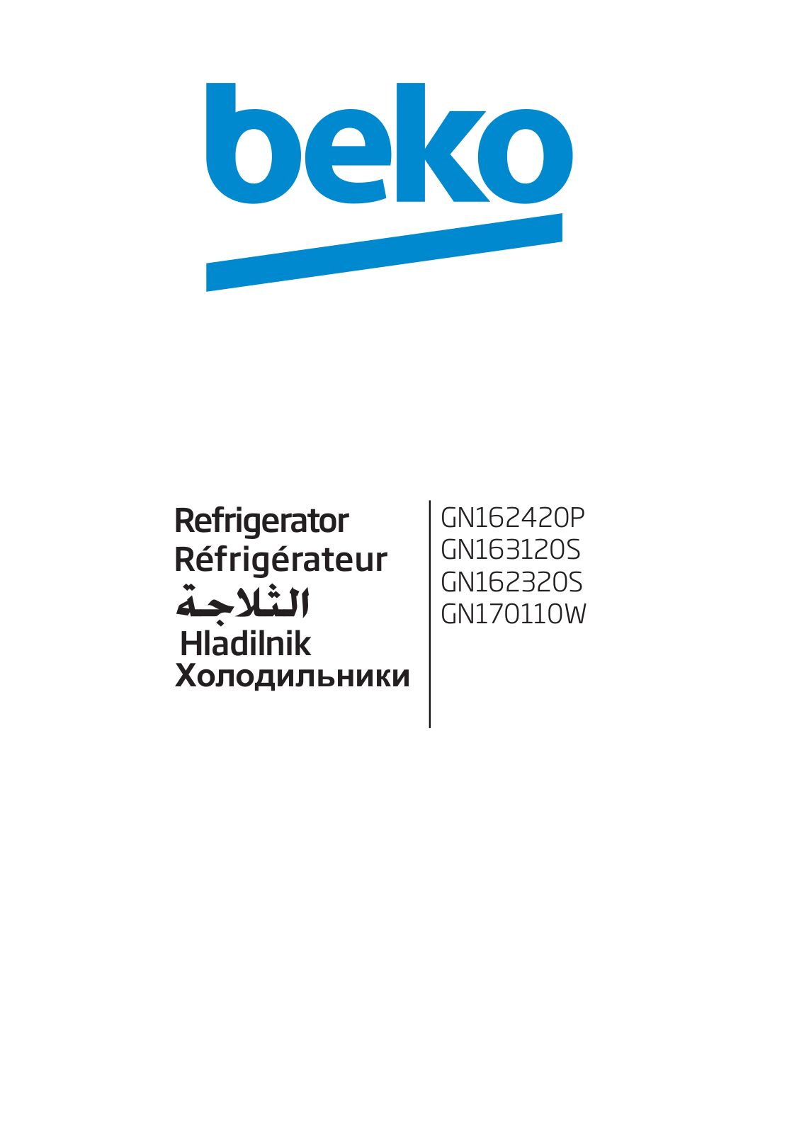 Beko GN162420P, GN163120S, GN162320S, GN170110W User manual