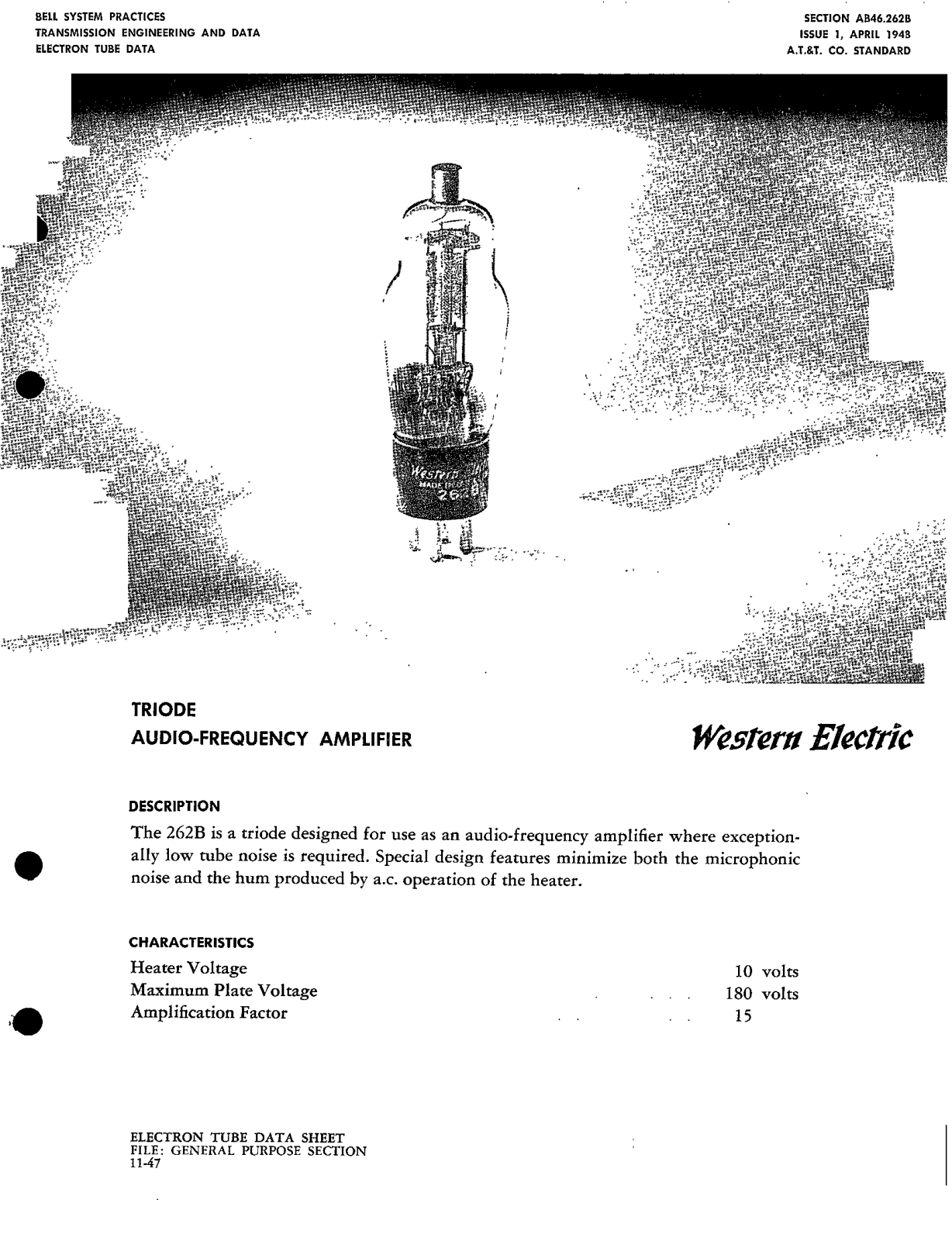 Western Electric 262-B Brochure