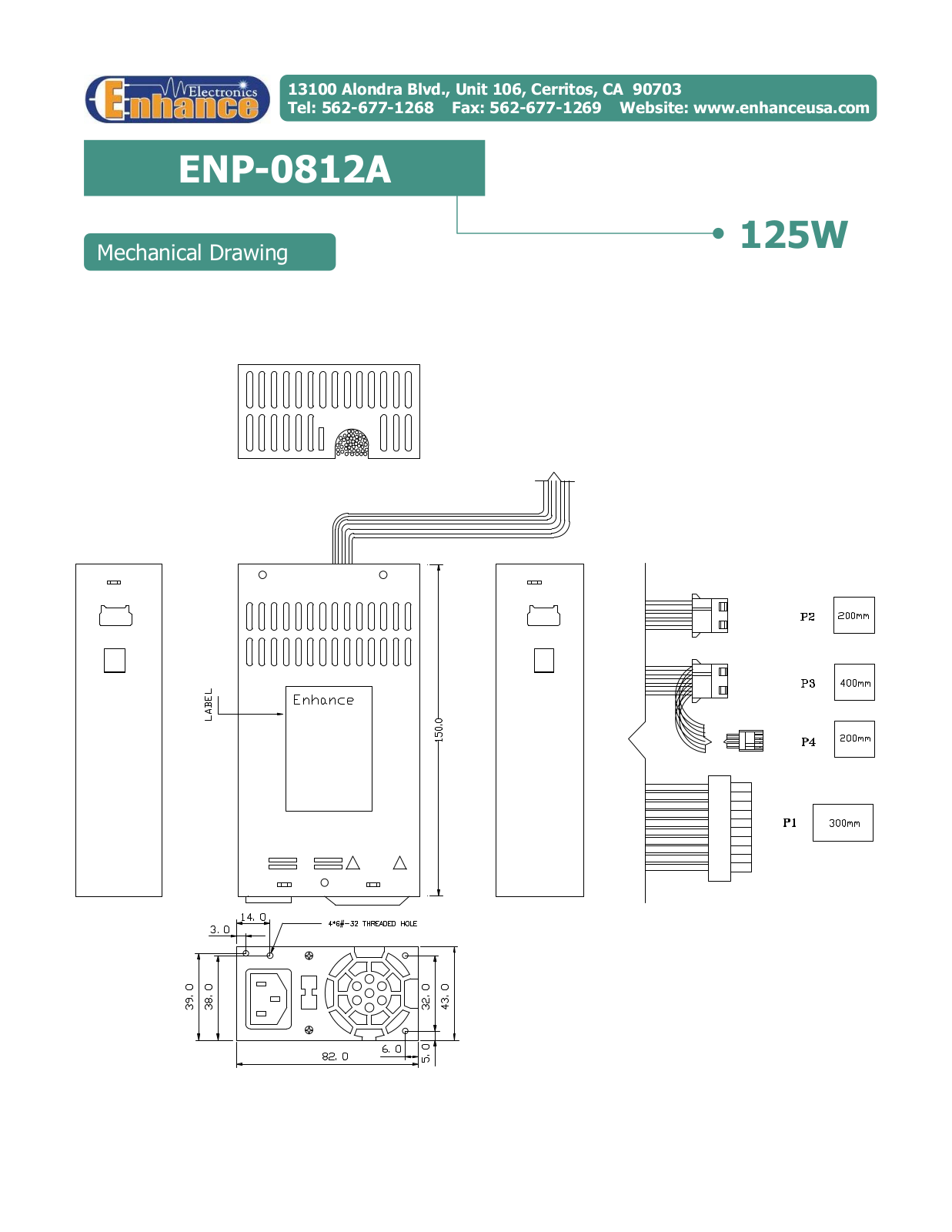 Enhance ENP-0812A MECHANICAL DRAWING