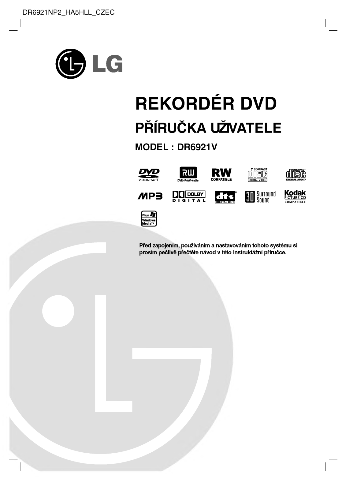 Lg DR6921V User Manual