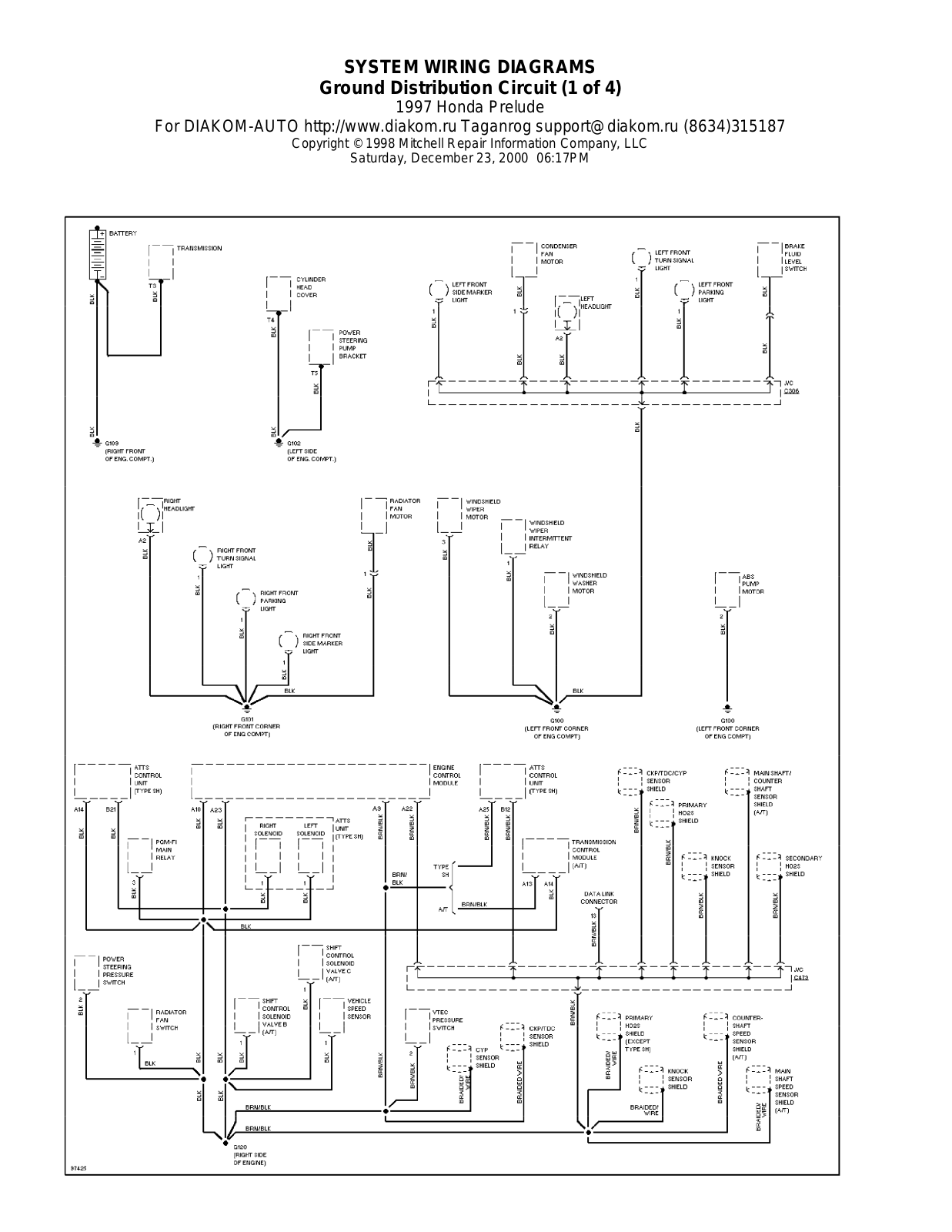 Honda Prelude 1997-1999 Wire Diagrams  17480