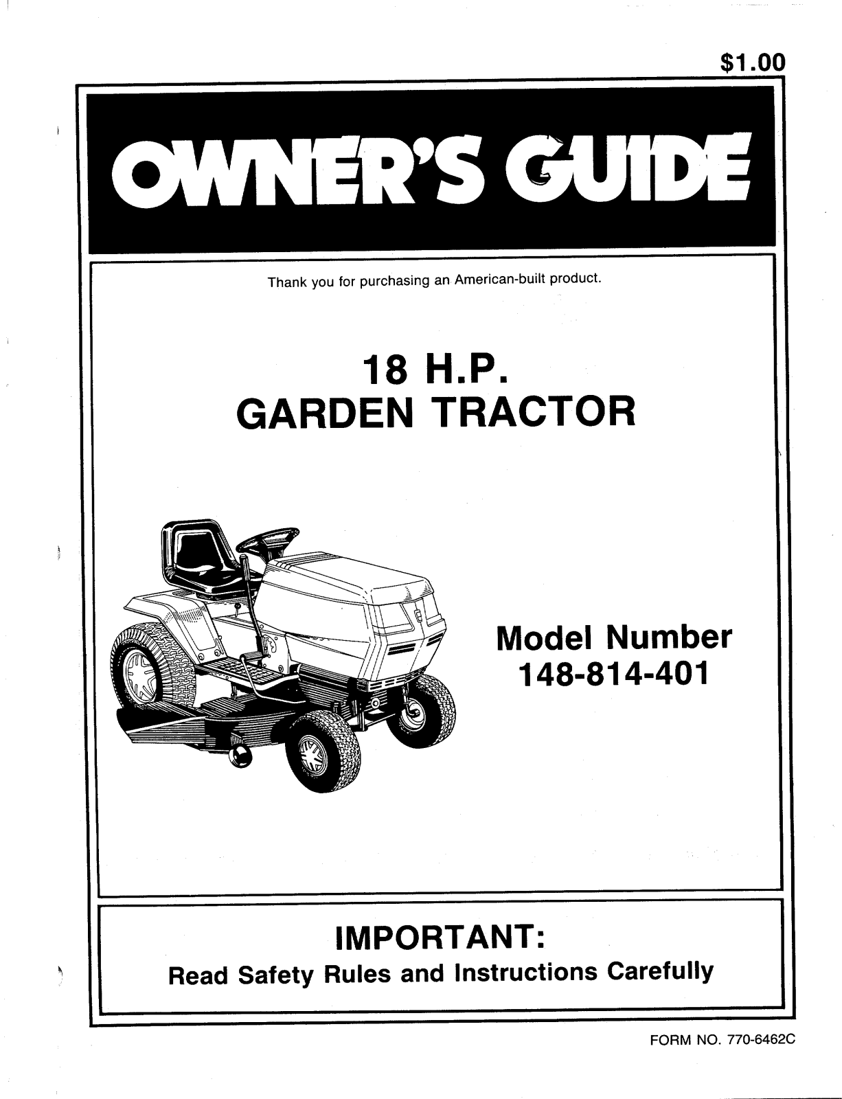 Bolens 148-814-401 User Manual