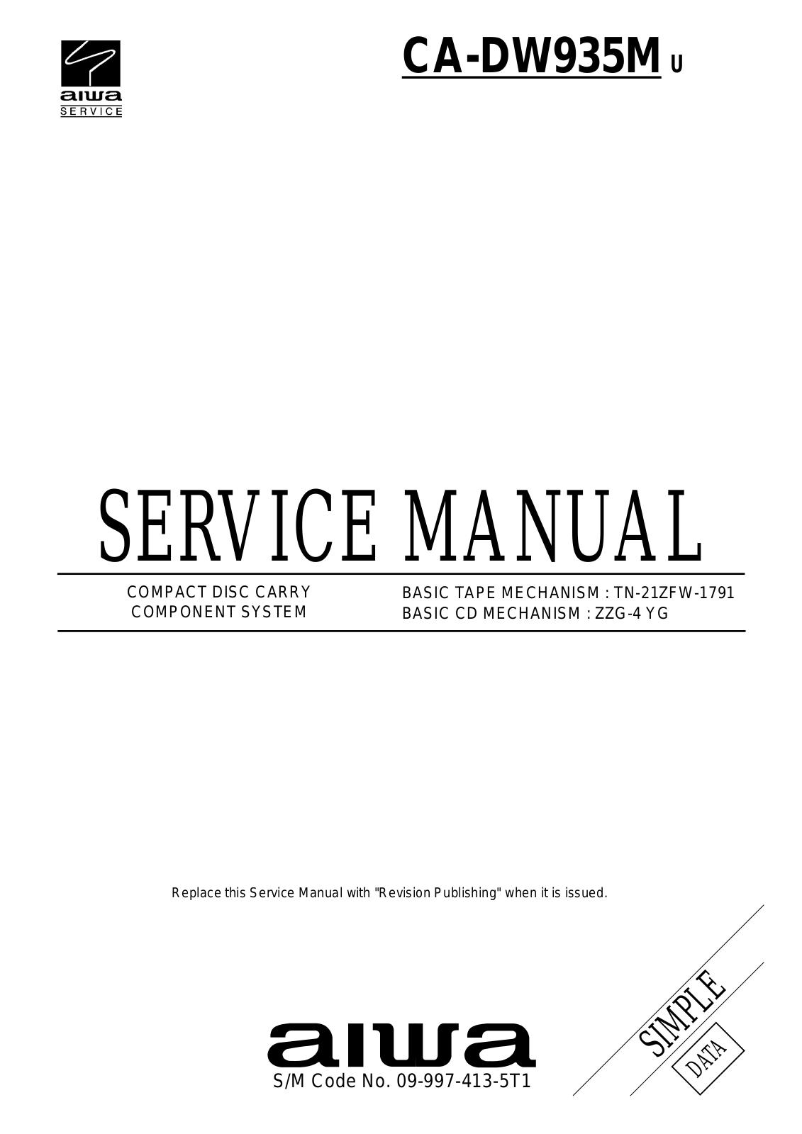 Aiwa CADW-935-M Service manual