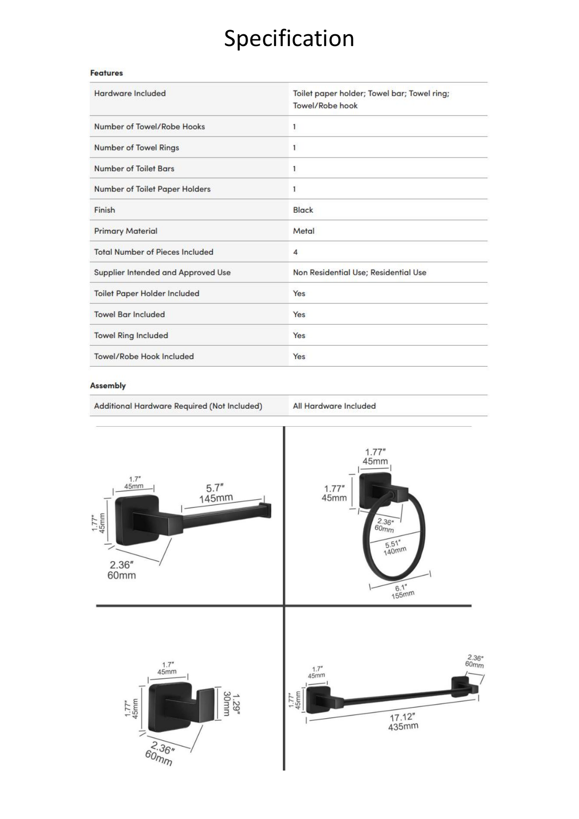 Tacoday TCOD1207 Specifications - ManualMachine.com